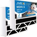 20x25x5 Air Filter Odor Eliminator Carbon Filter MERV 8 Comparable to MPR 700 & FPR 5 Fitting with Air Bear 255649-102 2 Pack by AIRX FILTERS WICKED CLEAN AIR.