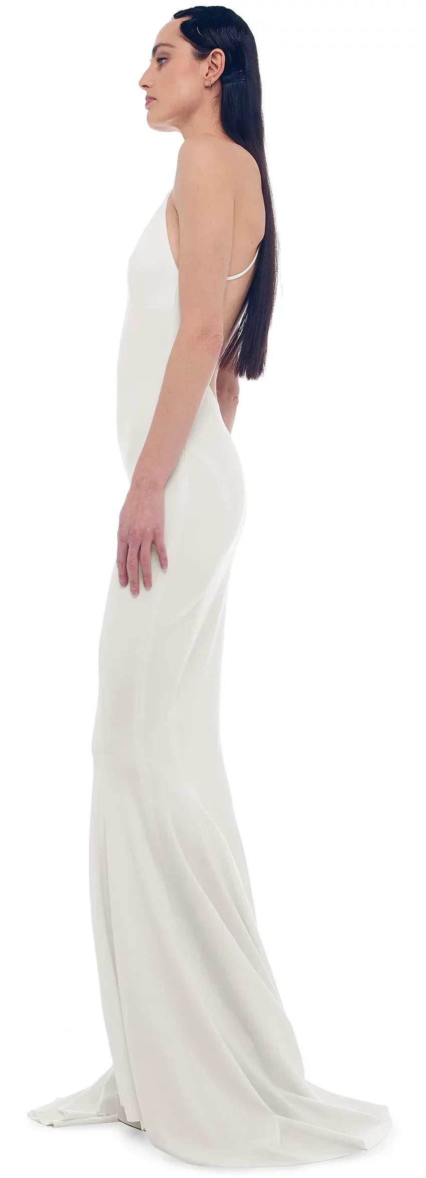 Norma Kamali SNOW WHITE Women's Low Back Mermaid Gown, US Medium/38