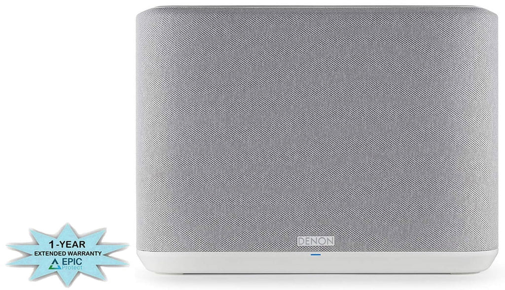 Denon Home 250 White Built in Heos Wireless Bluetooth Speaker with an Additional 1 Year Shield by Epic Protect (2020)