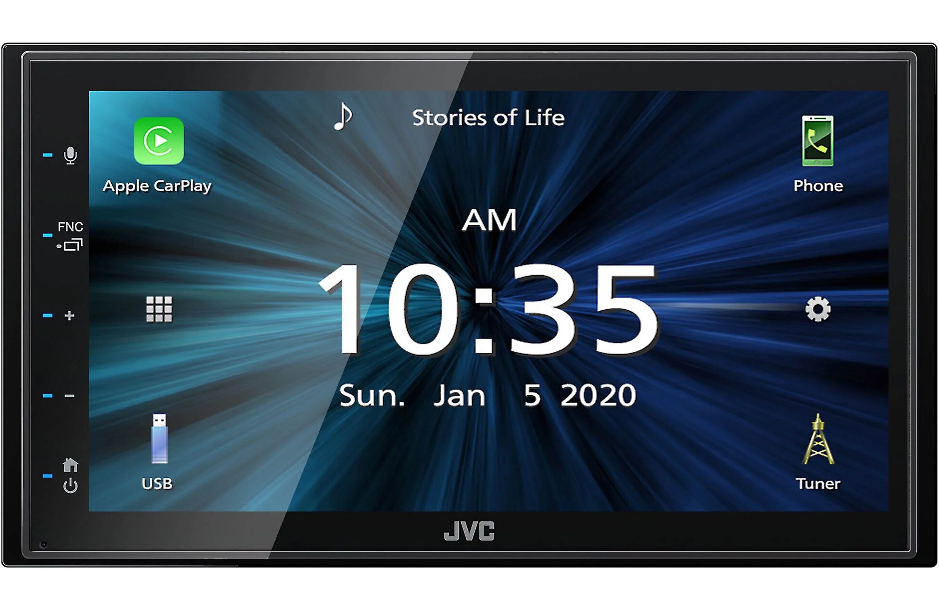 JVC KW-M56BT Digital Multimedia Receiver w/ fixed 6.75" Touchscreen Monitor+Absolute CAM600 Rearview Camera & Magnet Phone Holder
