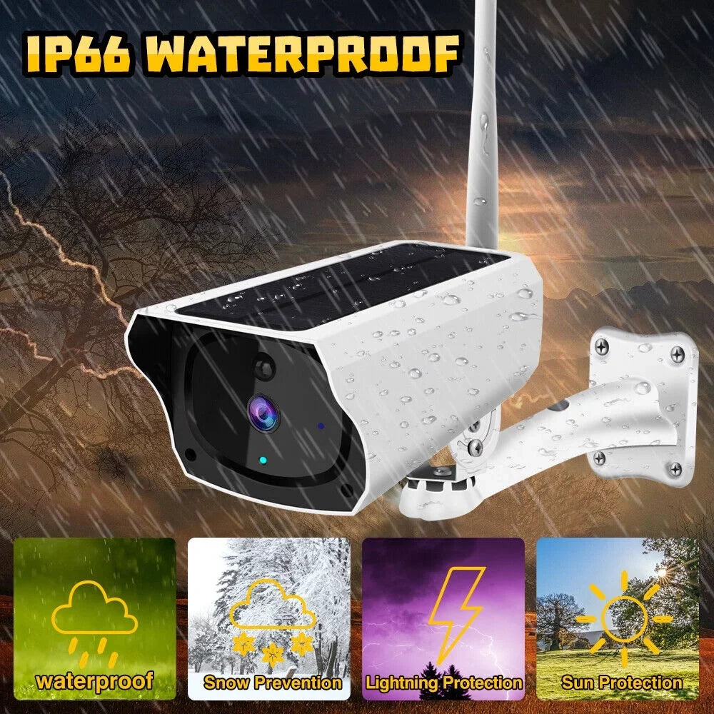 MDHAND 1080P Home Security Camera System Outdoor, Solar Camera Pro Wireless Outdoor Surveillance Camera, IP66, AI Detection + 32 GB Memory Card