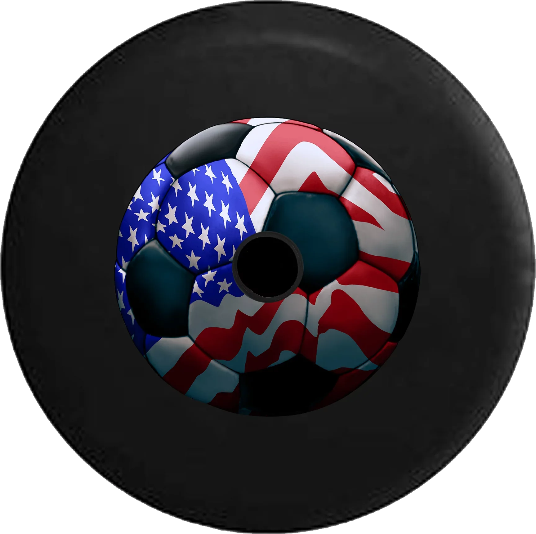 2018 2019 Wrangler JL Backup Camera American Flag Soccer Ball Futbol Spare Tire Coating for Jeep RV 32 Inch