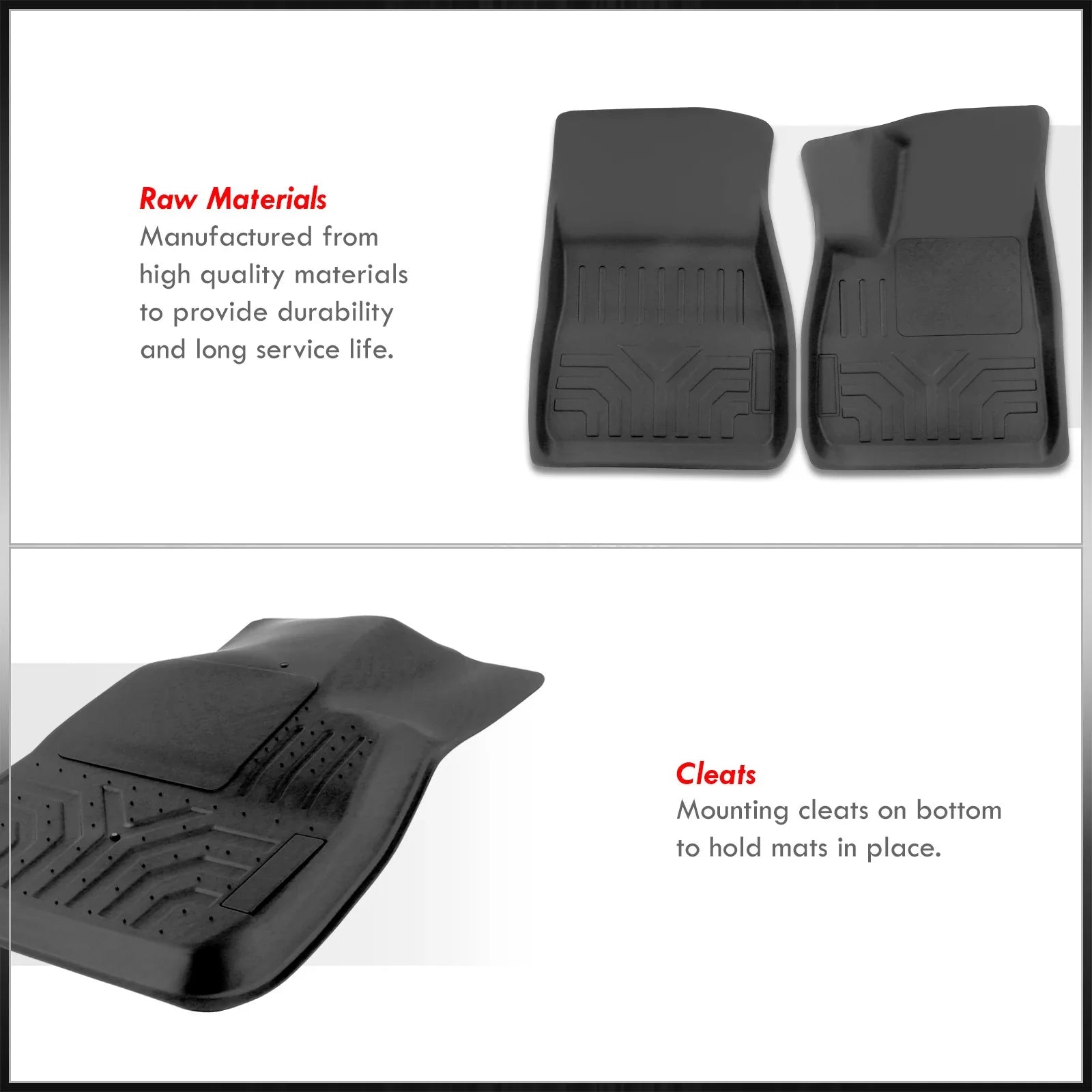AJP Distributors All Condition Season Proof Protection Guard TPE Rubber Floor Mats Liner Front & Rear Set Suitable For Tesla Model 3 2017 2018 2019 2020 2021 2022 2023 17 18 19 20 21 22 23