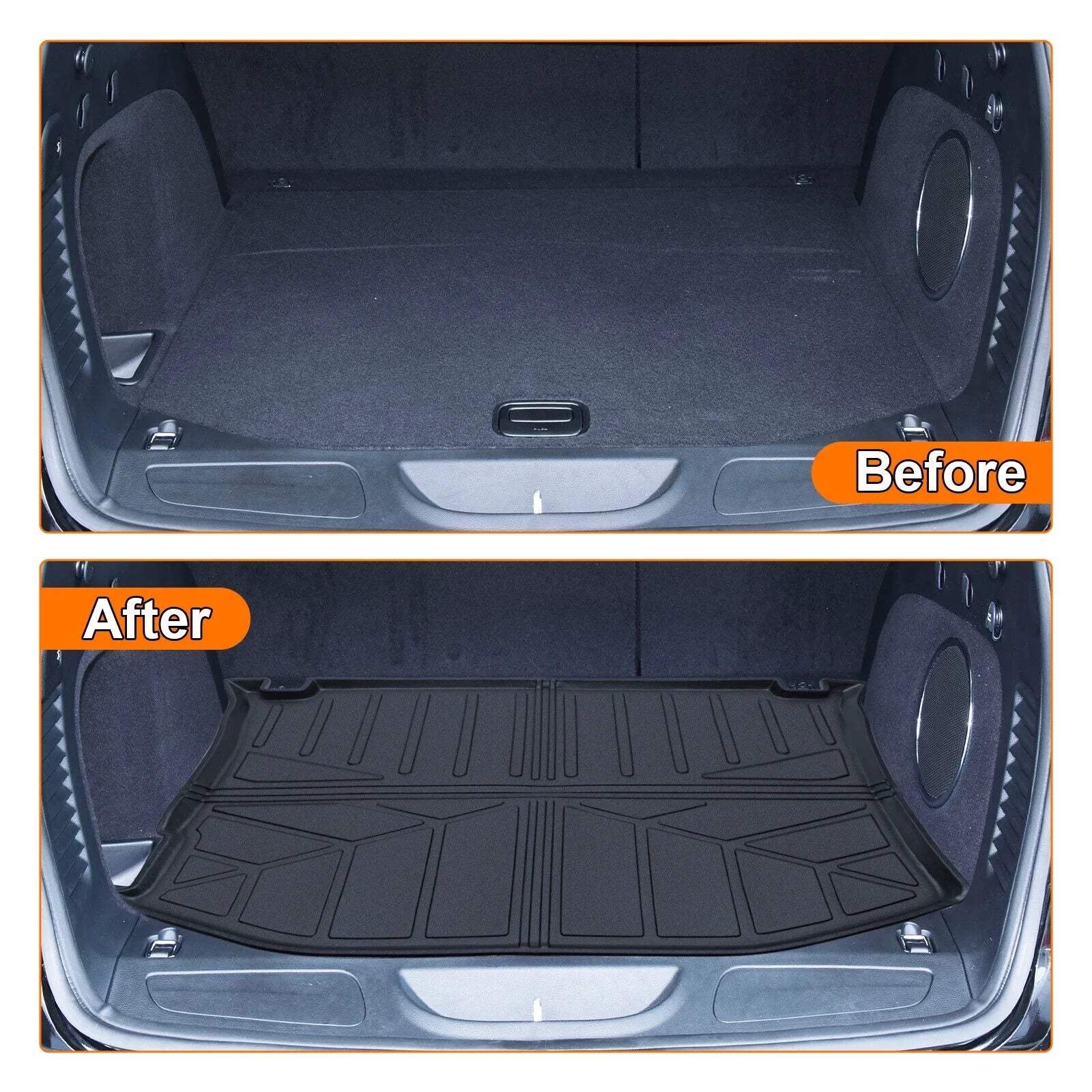 Trunk Mat Custom Fit Jeep Grand Cherokee 2011-2022 TPE Cargo Floor Carpet Rubber Car Rear Cargo Liner Protector All Condition Black