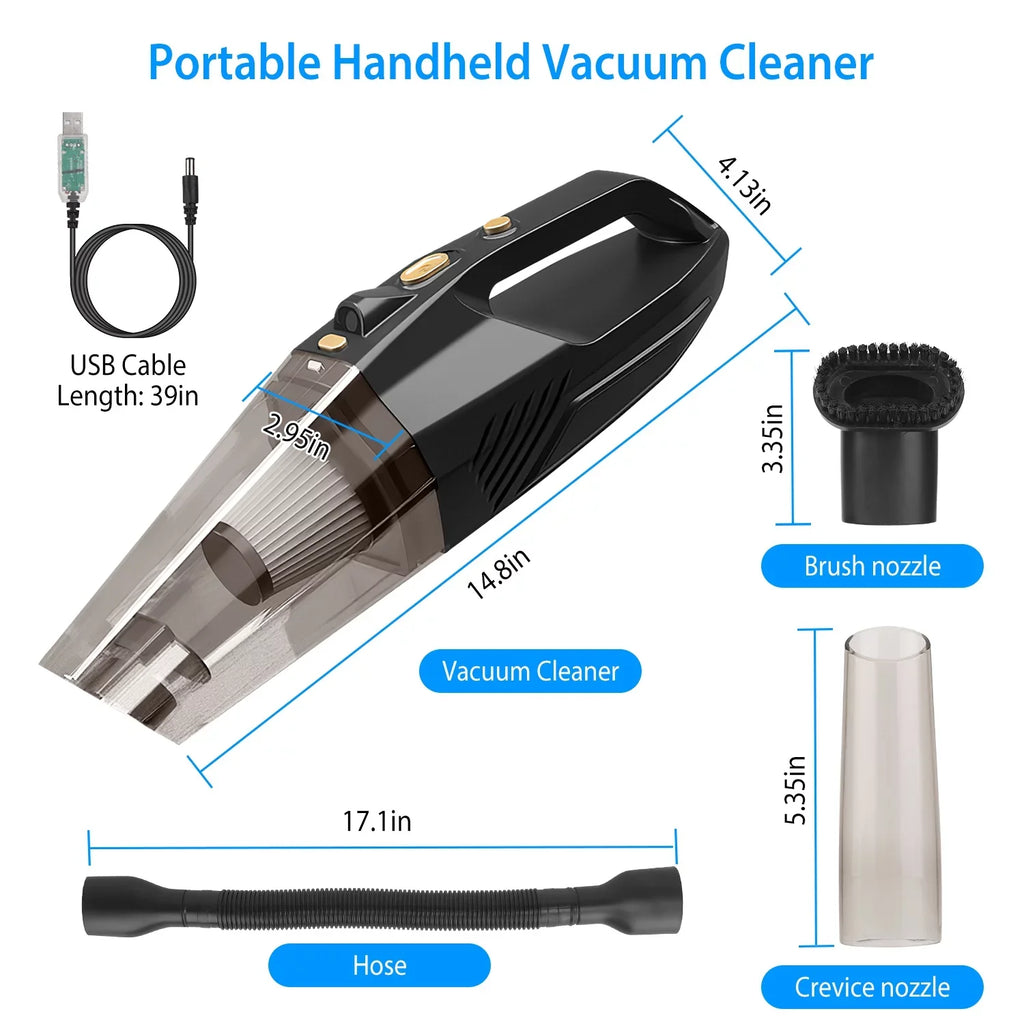 Handheld Vacuum Cleaner, iMountek Car Vacuum Cleaner 120W 8000PA DC 12V Home Duster Powerful Suction with Accessory Kit