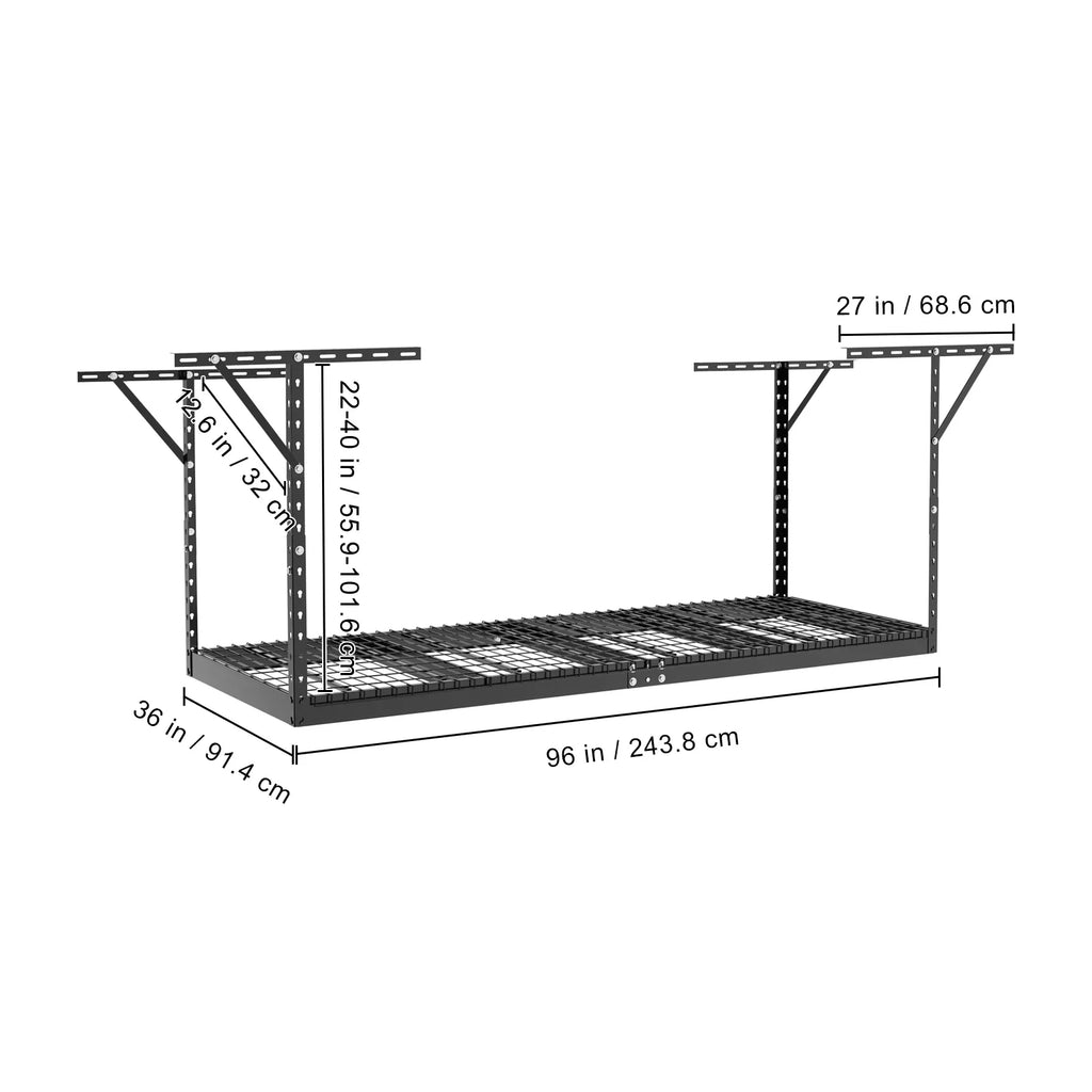 SKYSHALO Overhead Adjustable Garage Storage Stand 36x96in Ceiling Stand 600lb Black