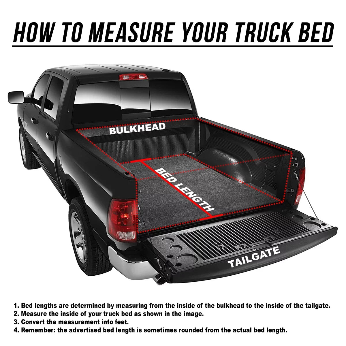 Auto Drive Soft Tri Fold Truck Bed Tonneau Wrap Fits Ford Ranger Flareside/Splash 6' 1993-2011