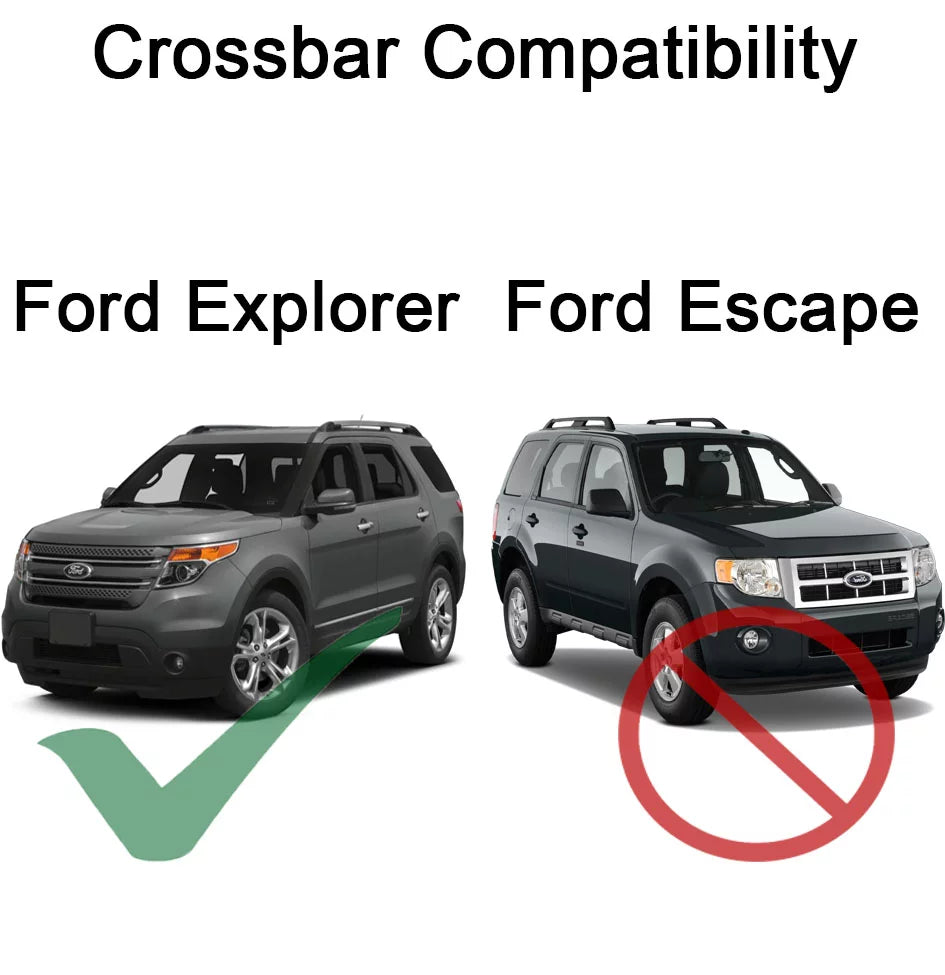 BRIGHTLINES Roof Rack Crossbars Replacement for Ford Explorer 2011-2015 a Set of 2pcs, Black Aluminum Top Cargo Rack