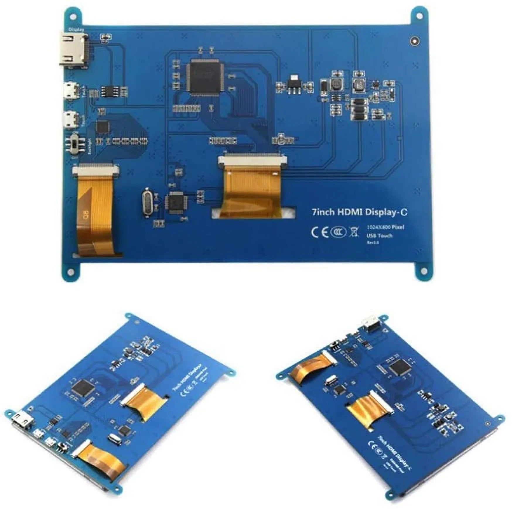 Treedix 7 inch Capacitive Touch Screen LCD Display Monitor HDMI Module 1024x600 Matching with Raspberry Pi 3B+/4B