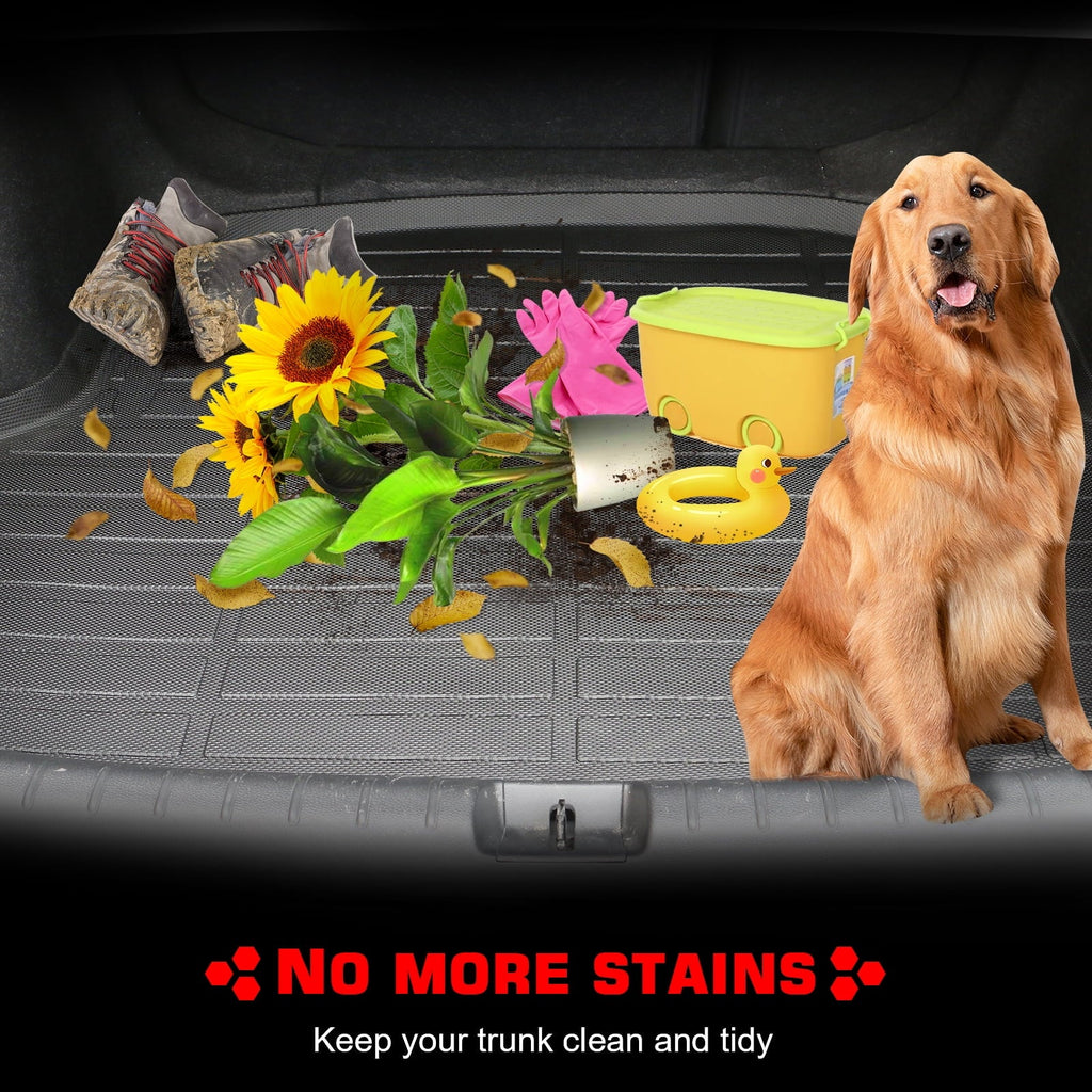 Ikon Motorsports Trunk Mat Suitable With 2021-2023 Jeep Wrangler 4xe, Black 3D Molded Car Rear Carpets Liner Protection TPE Thermo Plastic Elastomer All Climate Boot Tray Wrap Protector Pad