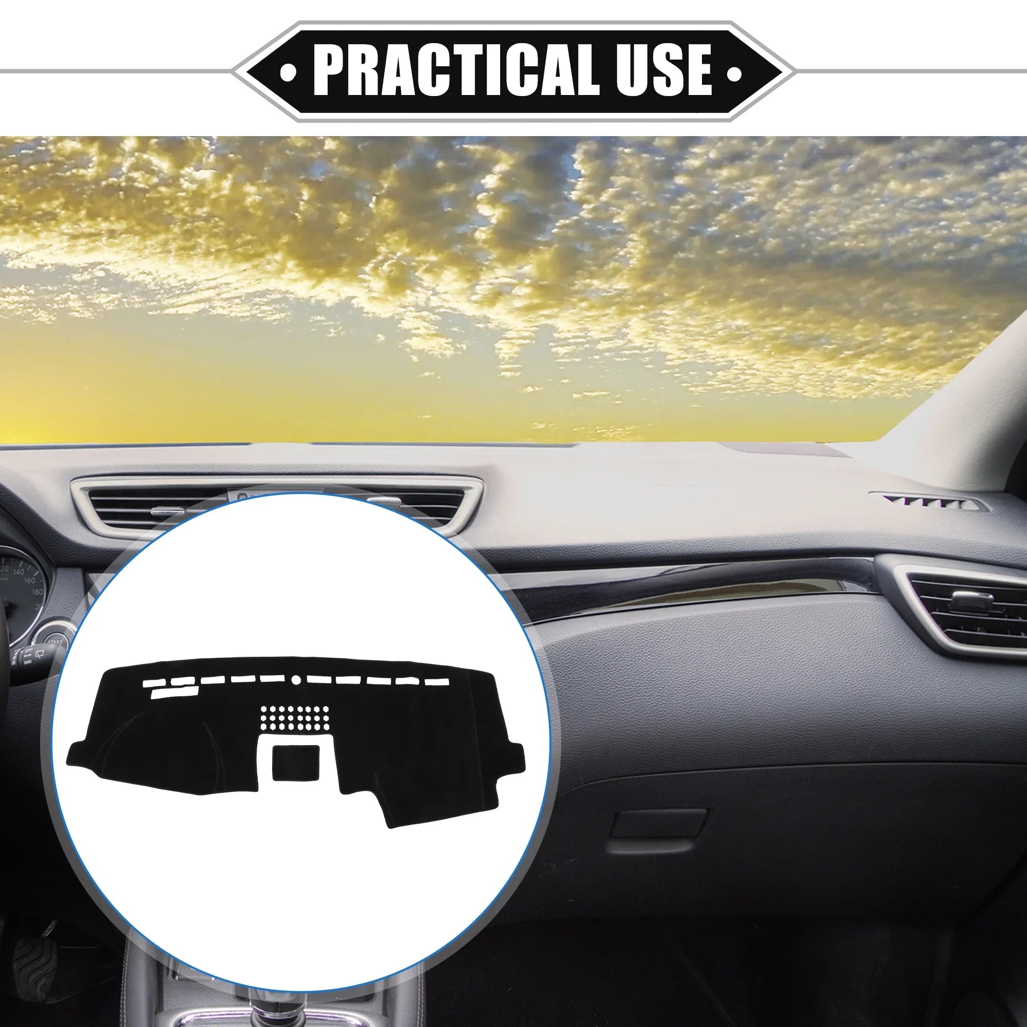 Unique Bargains Car Center Console Dashboard Protection Mat Fitting for Ford F150 2015-2020 Protective Polyester