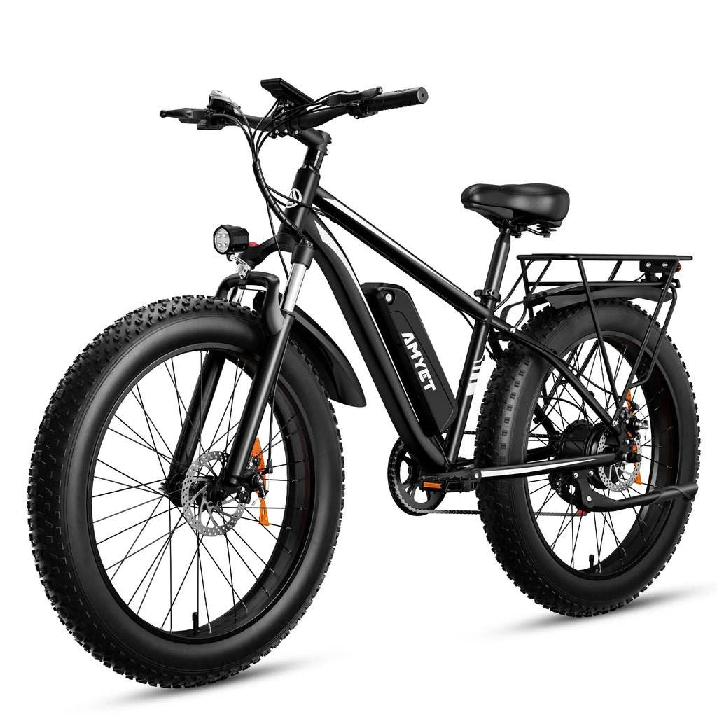 AMYET EB26 Electric Bike for Adults,750W Ebike with 48V 15Ah UL2849 Removable Battery,19MPH &65 Miles 7 Speed Gears,26" Fat Tire Electric Commuter Bicycle,Dual Shock Absorber Mountain Electric Bicycle