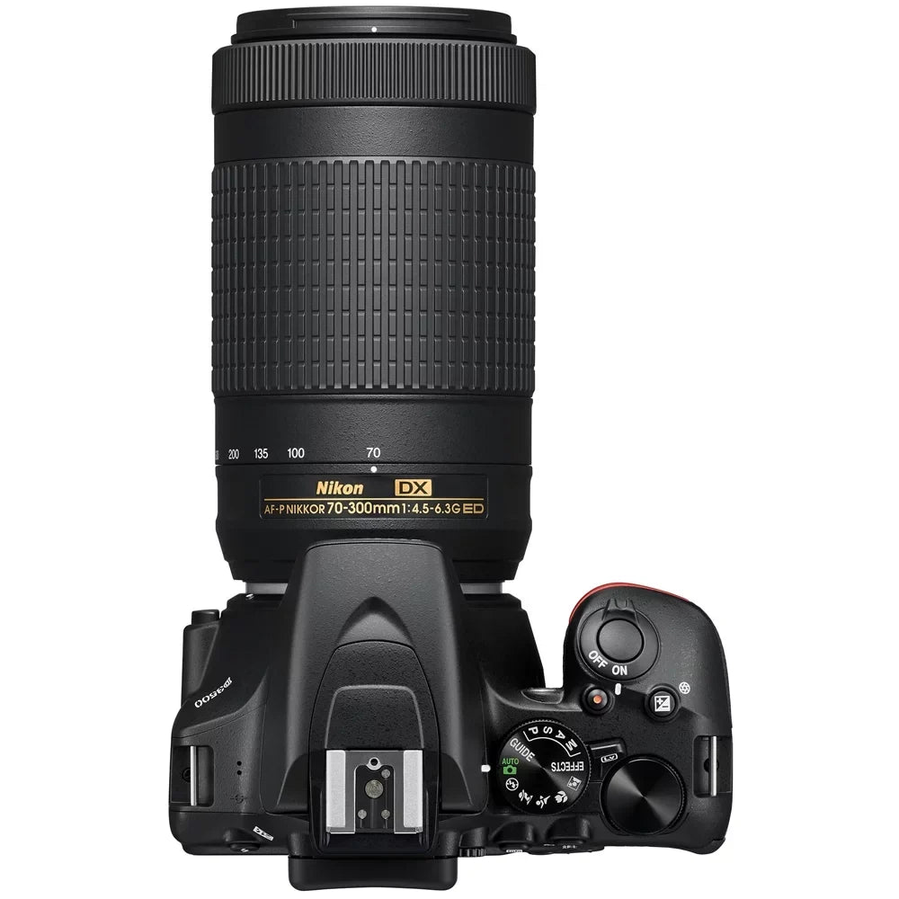 Nikon D3500 DX-Format DSLR Two Lens Kit with AF-P DX NIKKOR 18-55mm f/3.5-5.6G VR & AF-P DX NIKKOR 70-300mm f/4.5-6.3G ED, Black