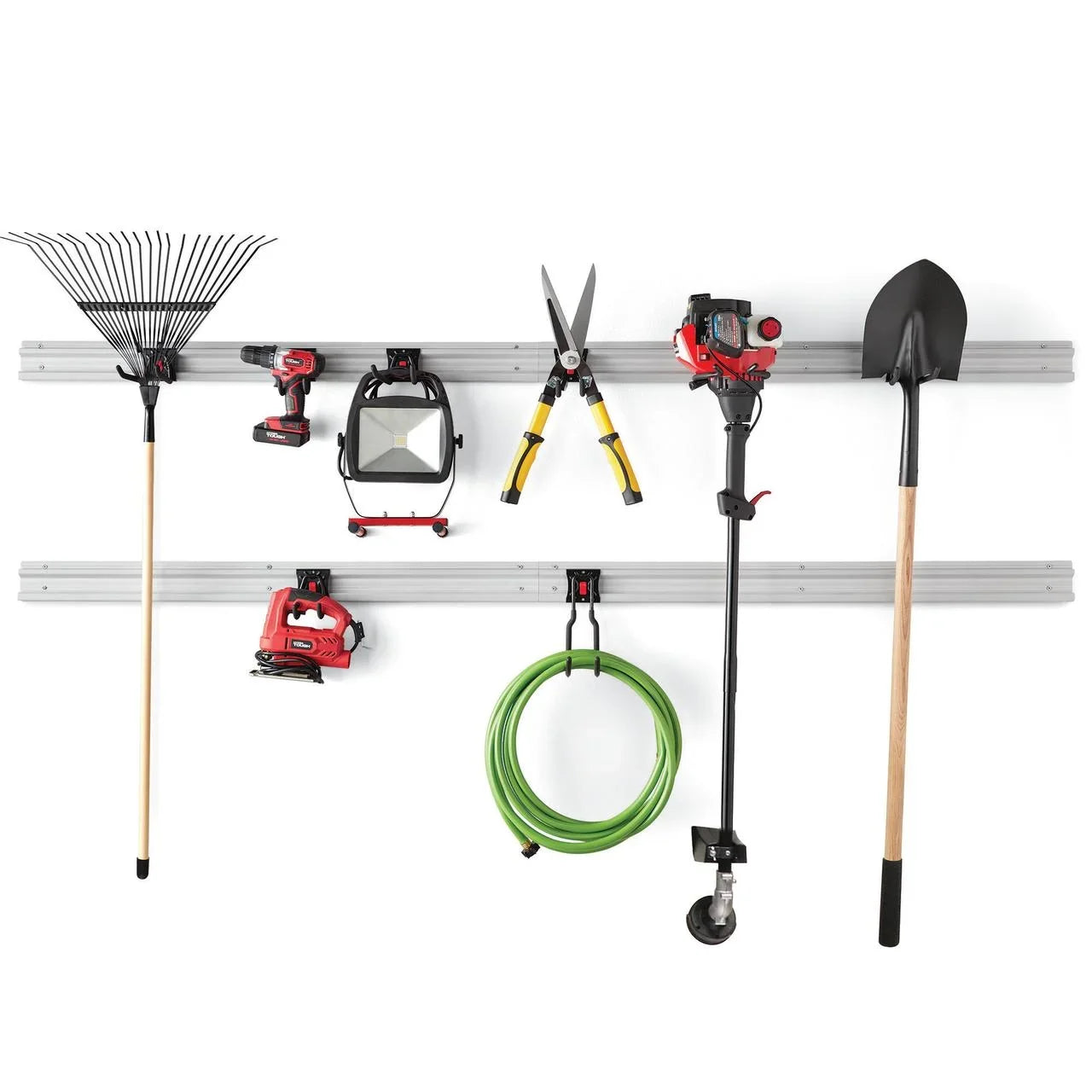 Hyper Tough 12-Piece Quick-Release Snap Rail Kit Garage Organizer System