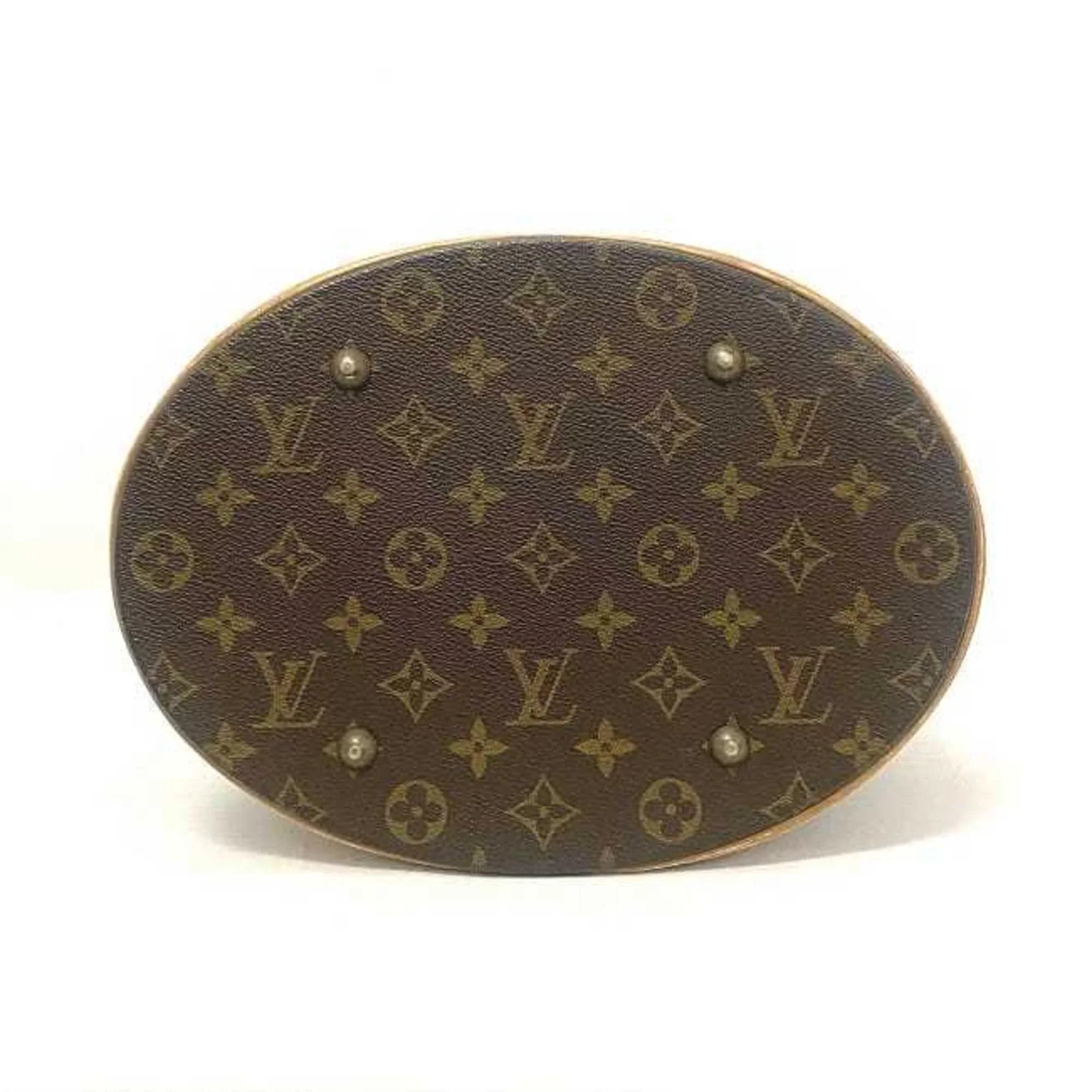 Pre-Owned Louis Vuitton Bucket GM Brown Monogram M42236 Canvas Nume Leather VI0914 LOUIS VUITTON Bag Women's (Fair)