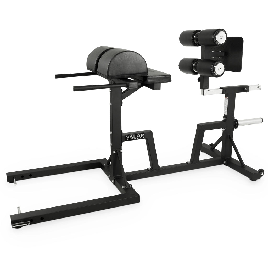Valor Fitness Glute Ham Developer Machine - Adjustable GHD Equipment- Max Weight 400 lbs - Ab Hip Back Workout - Hyperextensions Sit Ups – Includes Band Pegs - Olympic Plate Storage - Home Gym -