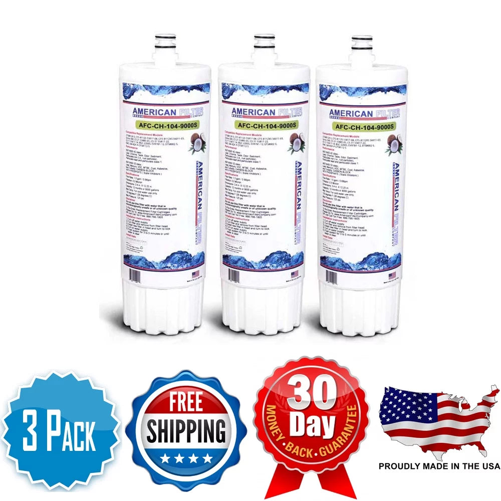 AFC Brand , Water Filters , Model # AFC-CH-300-12000K , Fitting with 3M® Cuno® 55817-27 - 3 Pack - Made in U.S.A.