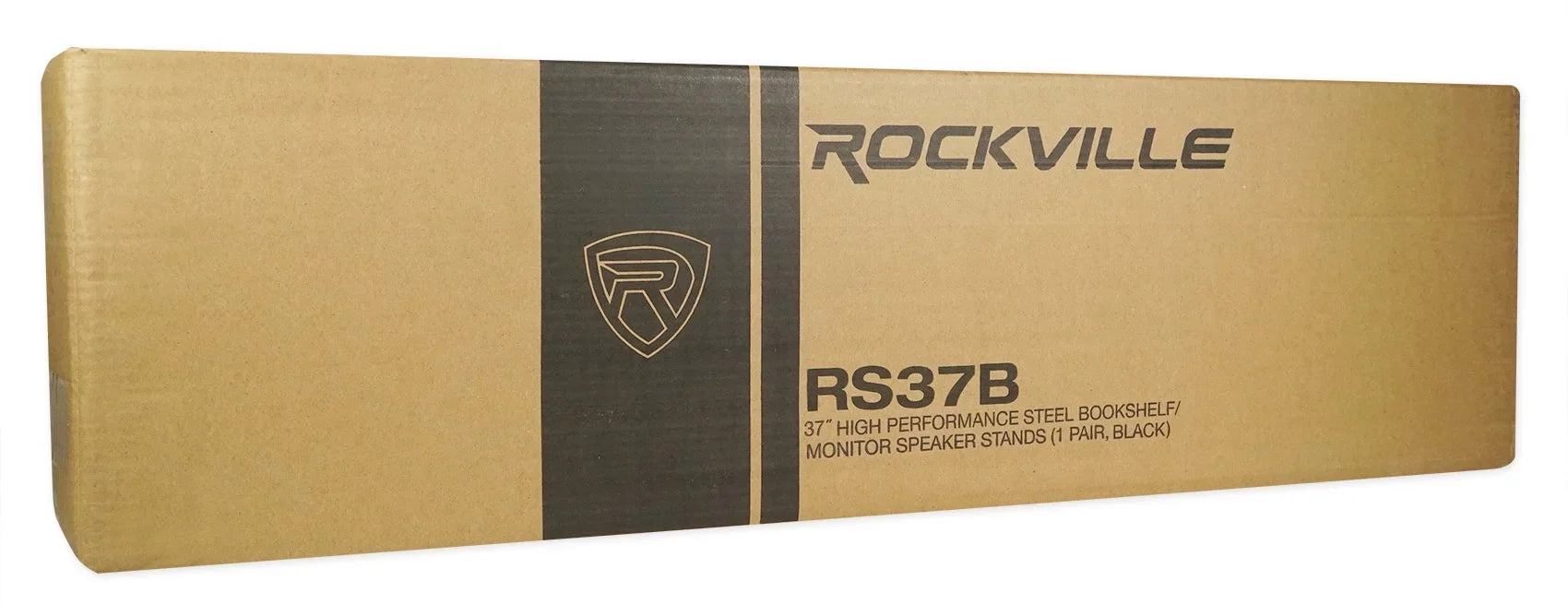 Pair Rockville RS37B 37" Steel Bookshelf Speaker / Studio Monitor Stands in Black