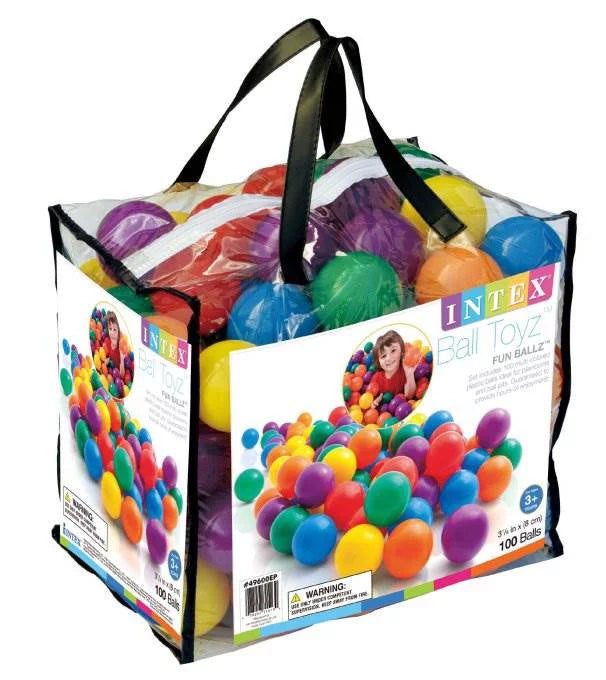 Intex Inflatable Jump-O-Lene Ball Pit Bounce House Play Set with 100 Balls