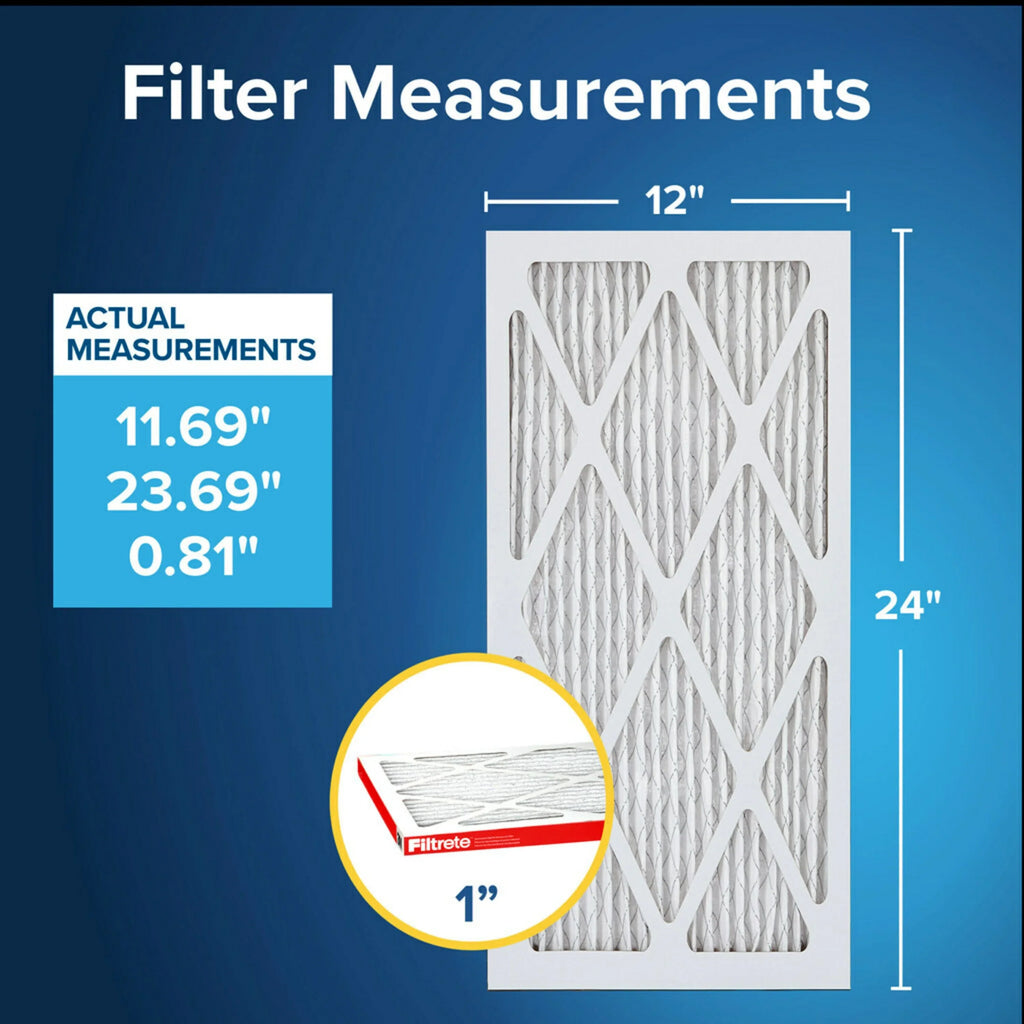Filtrete 12x24x1 Air Filter, MPR 1000 MERV 11, Allergen Defense, 4 Filters