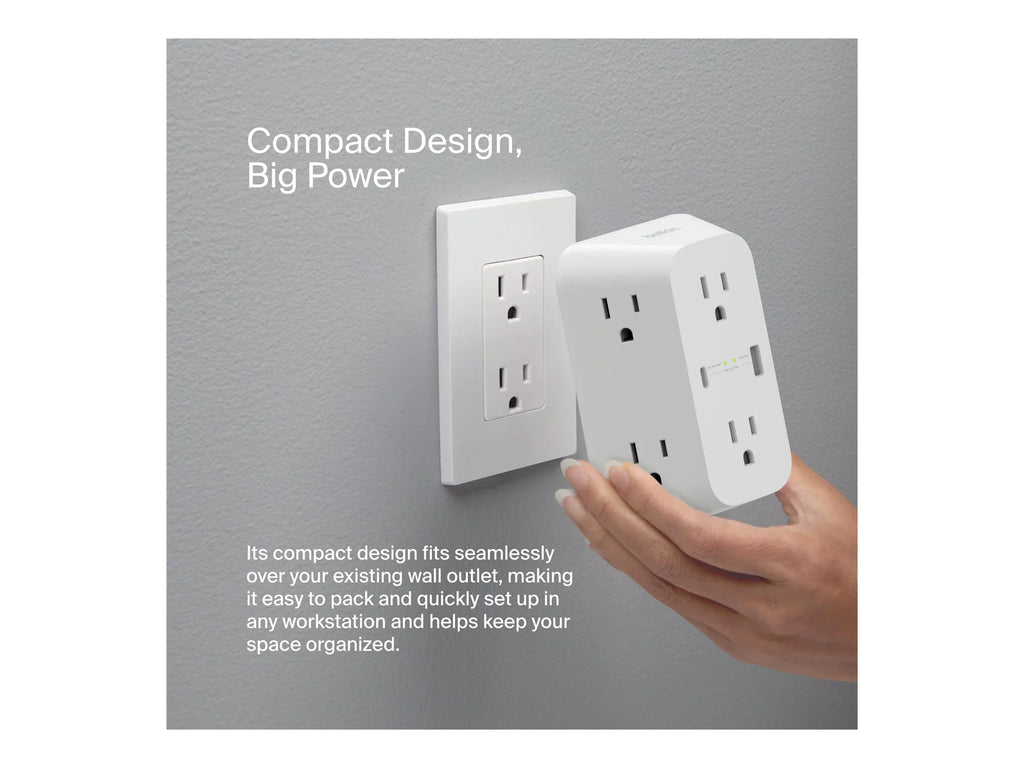 Belkin - Surge protector (wall mountable) - AC - output connectors: 8