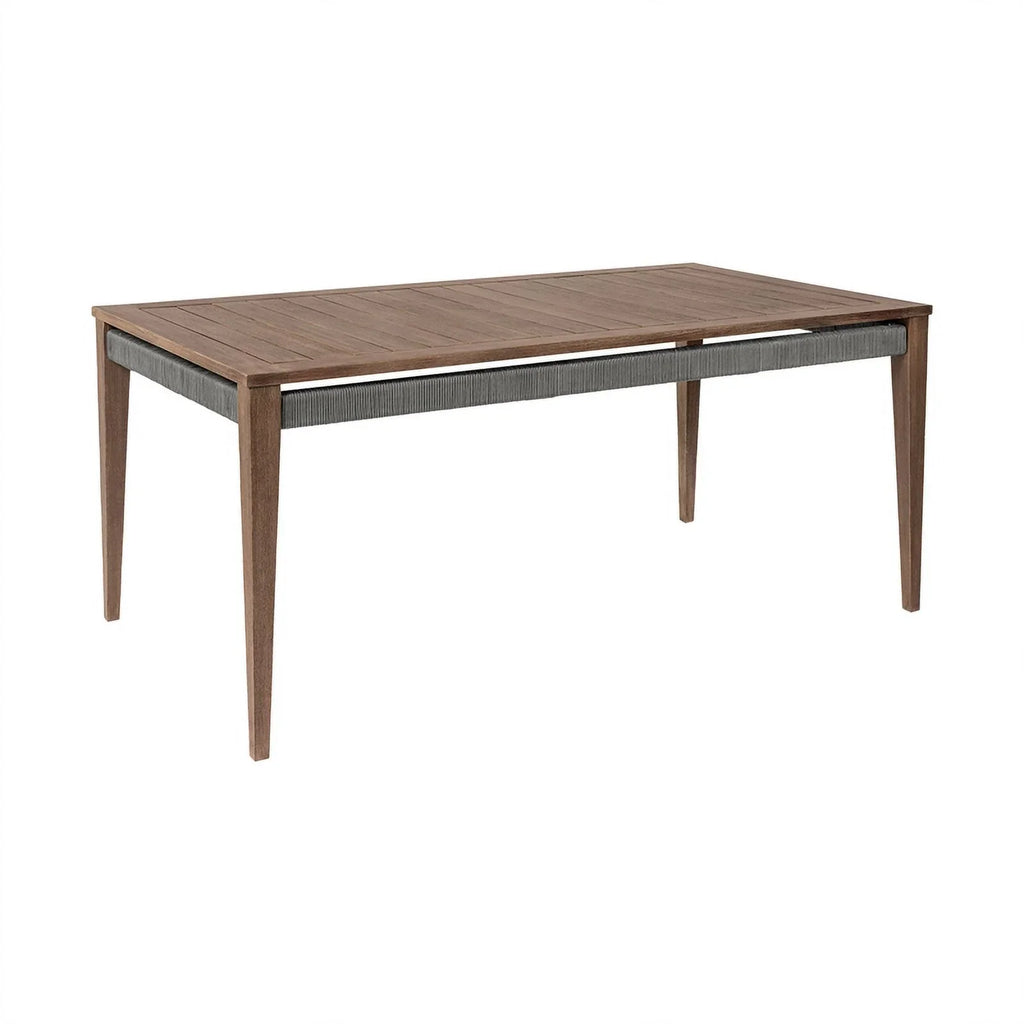 Glendora Beckham Outdoor 7 Piece Live Edge Dining Set in Eucalyptus and Rope