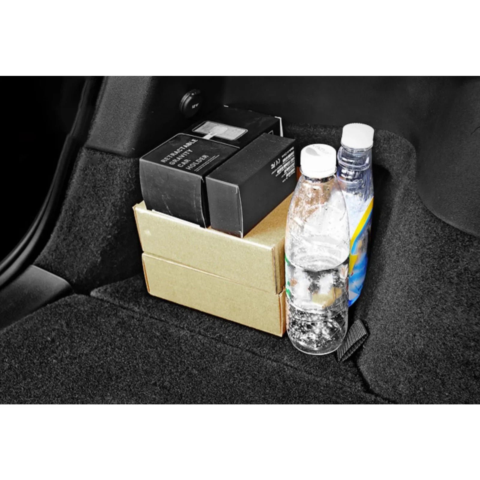 Xotic Tech Black Rear Trunk Side Storage Grocery Box w/Lid Reinforced Handle Partition Board Wrap Organizer Packet Holder Bin Suitable with Tesla Model Y 5 Seater 2022-up