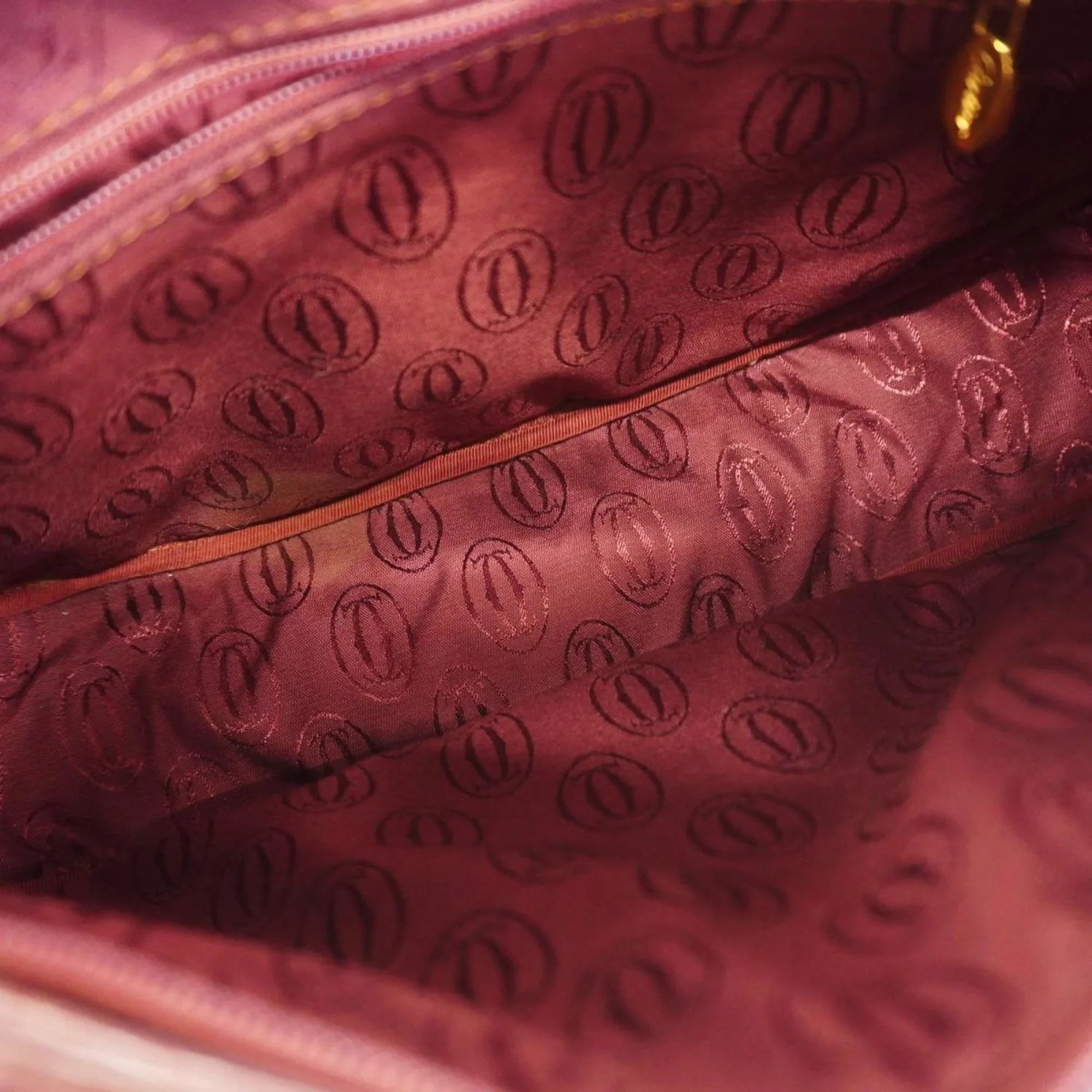 Pre-Owned Cartier Shoulder Bag Must Leather Red Ladies (Good)