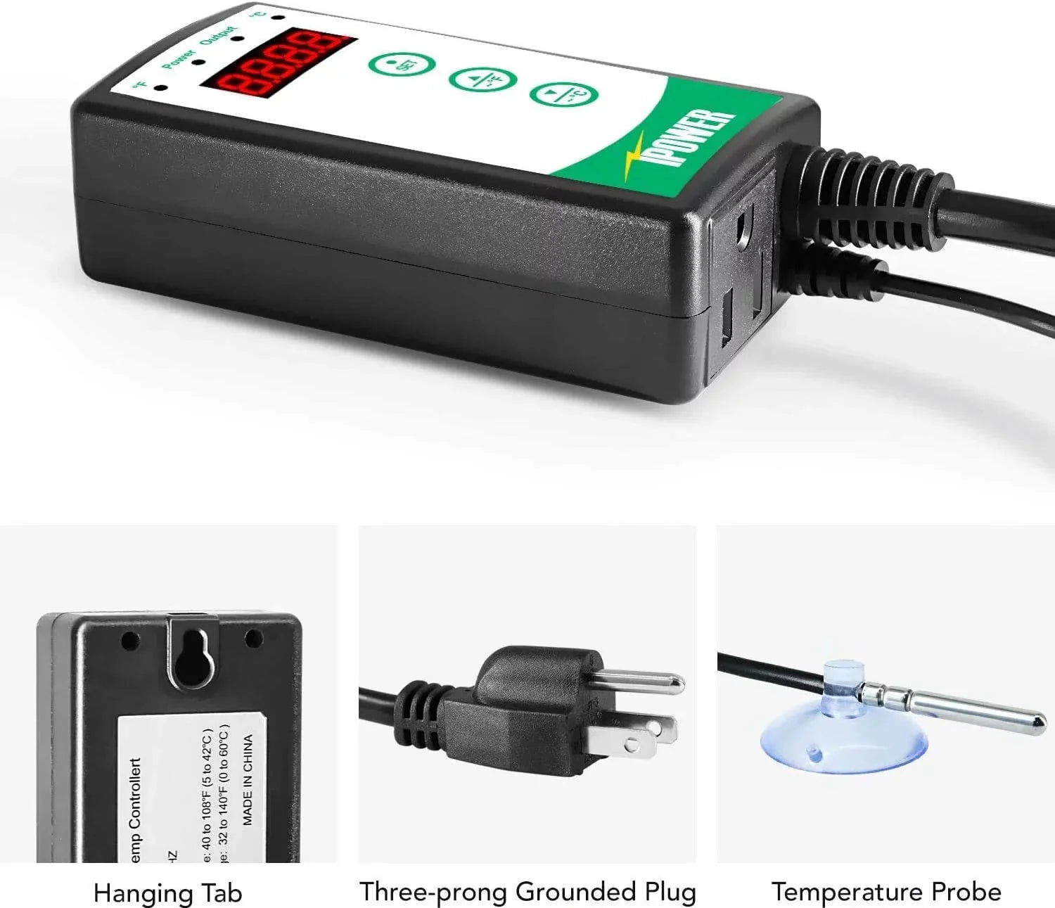 iPower 40-108 Degrees Fahrenheit Digital Heat Mat Thermostat Controller and Seeding Warm Hydroponic Pad, Plant Starting Kit Combo