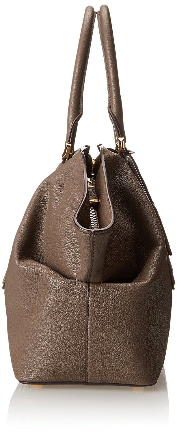 Michael Kors Brown Leather Elephant Lexi Large Satchel Shoulder Bag New