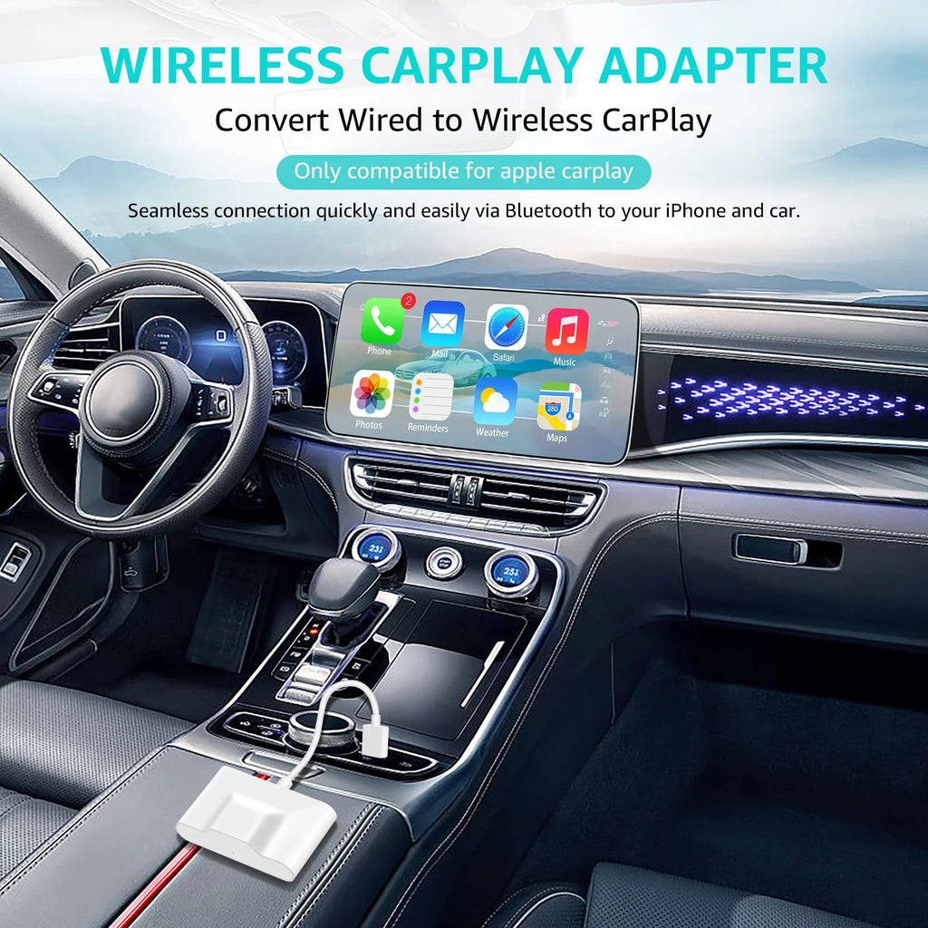Emlimny Wireless CarPlay Adapter, CarPlay Dongle for Factory Wired CarPlay Cars, Convert Wired to Wireless CarPlay, Plug & Play Auto Connect No Delay Online Update for Cars