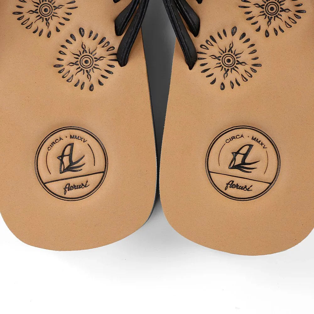 AERUSI Livi Life Women's Indoor or Outdoor Casual Walking Flip Flop Sandals (Black)