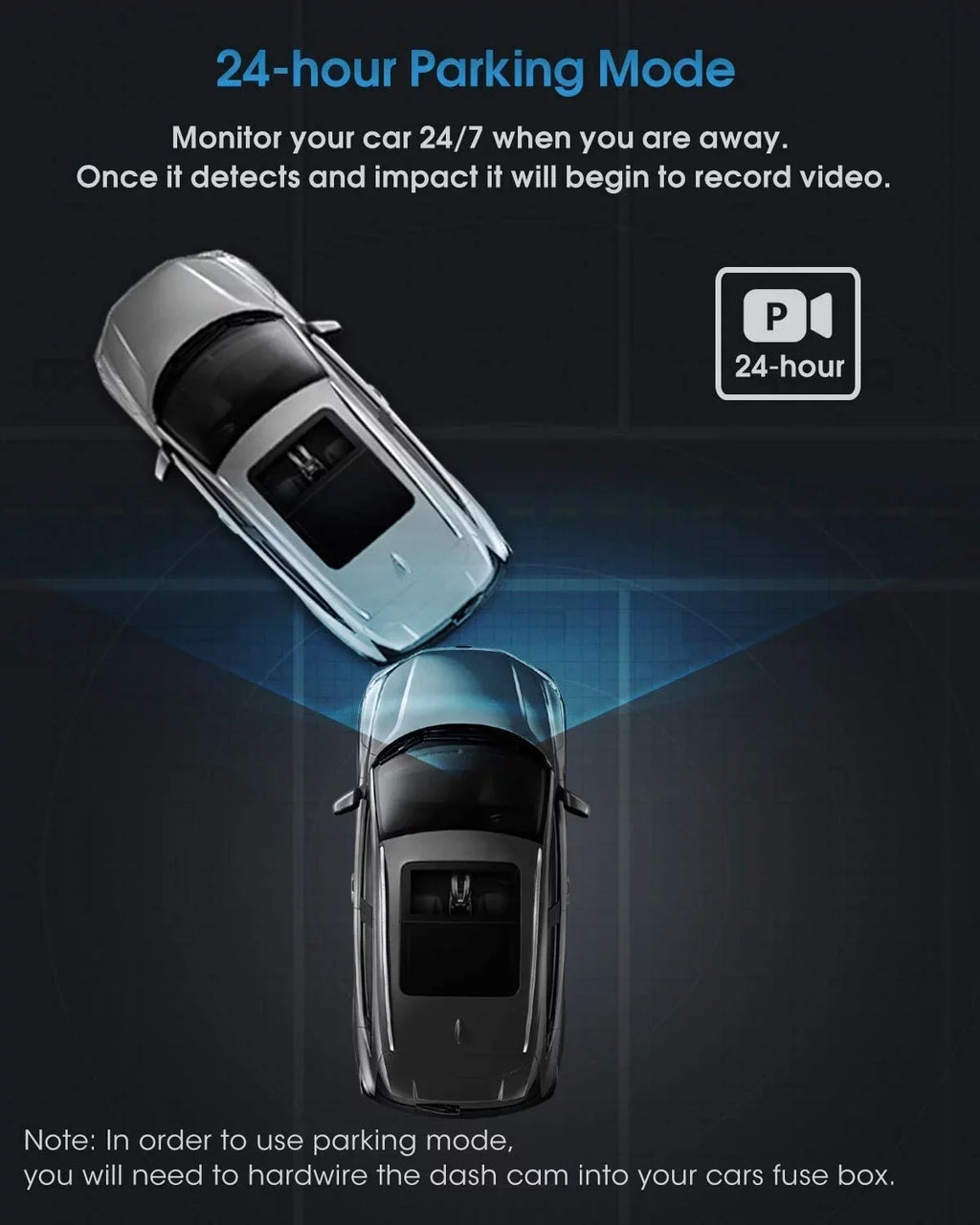 Abask J05 Dashcam Front and Inside Dual 1080P FHD - Angle 170°/140° With Night Vision,Parking Mode,G-Sensor,Loop Recording,WDR - With 32GB Card