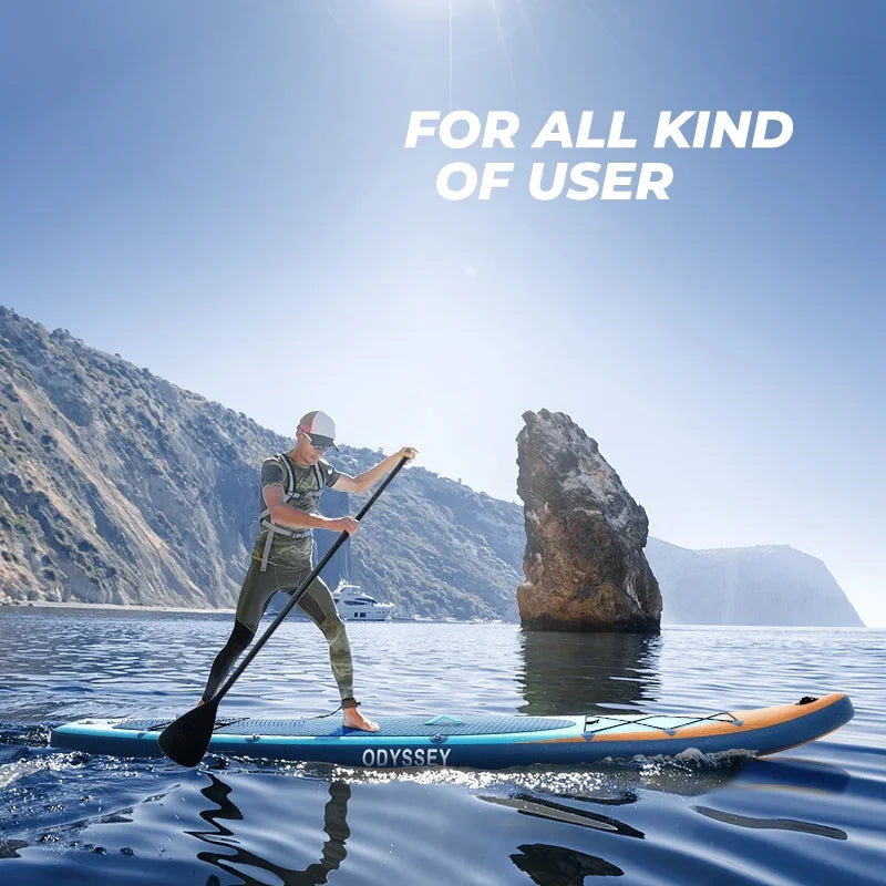 KLOKICK 12 ft Premium Inflatable SUP with ELECTRONIC Air Pump, Fin, Leash, Paddle (12' x 32'' x 6'')