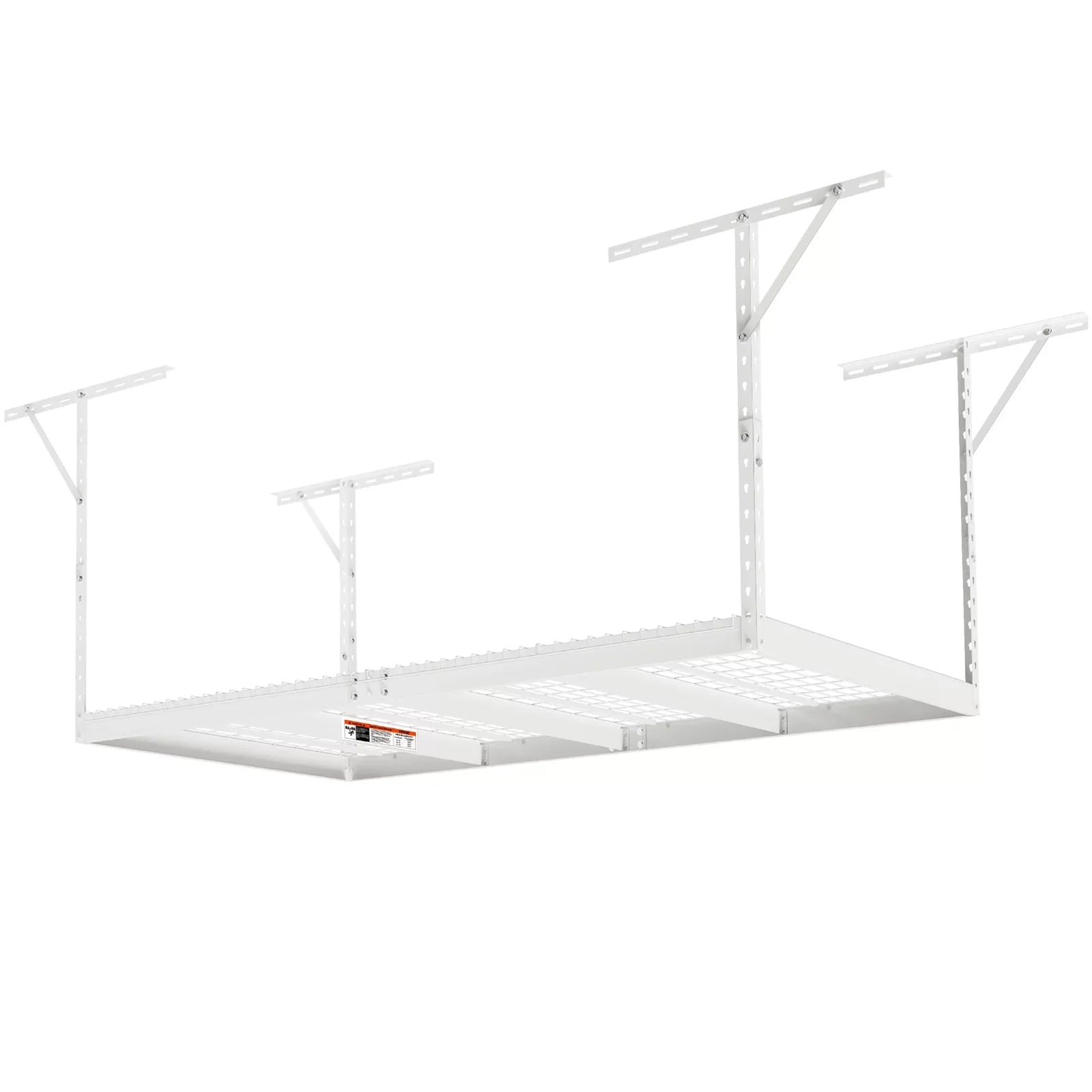 BENTISM Overhead Adjustable Garage Storage Rack 48x96in Ceiling Rack 600lbs White