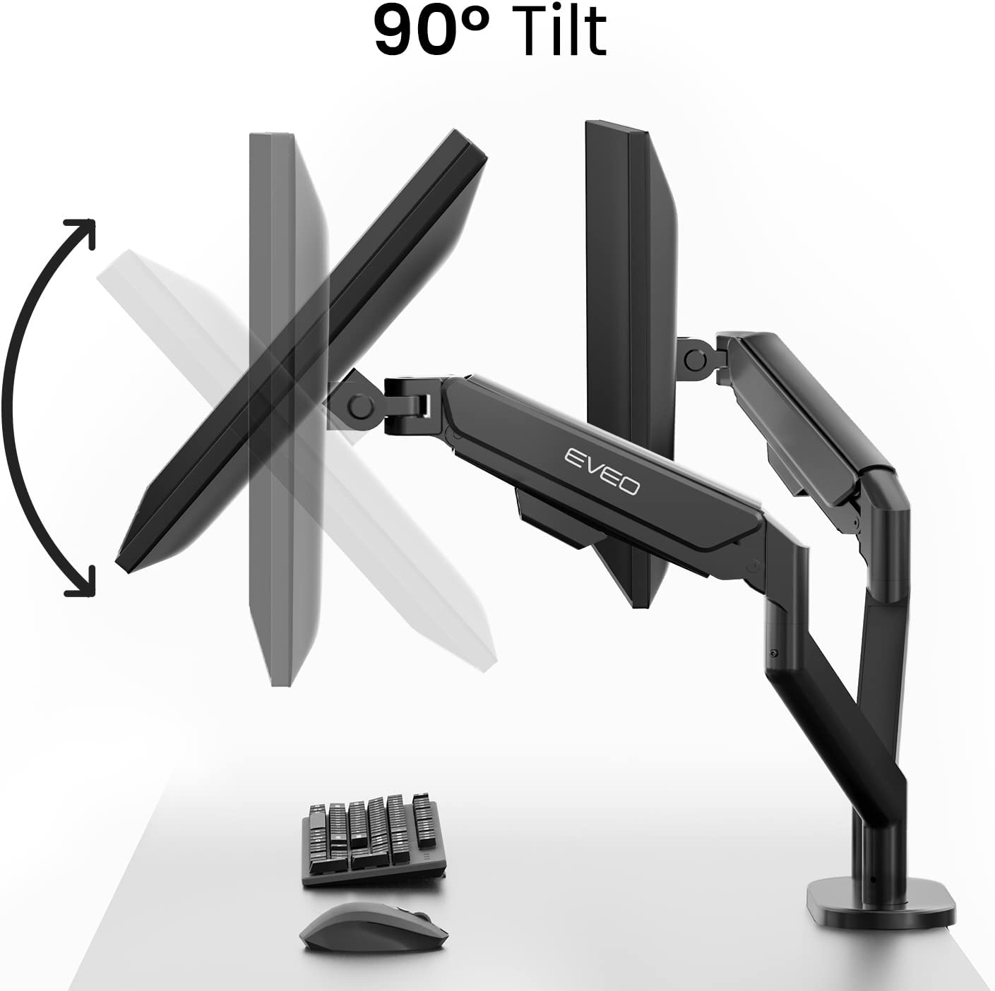 Premium Dual Monitor Stand + Cable Management 96'' J Channel