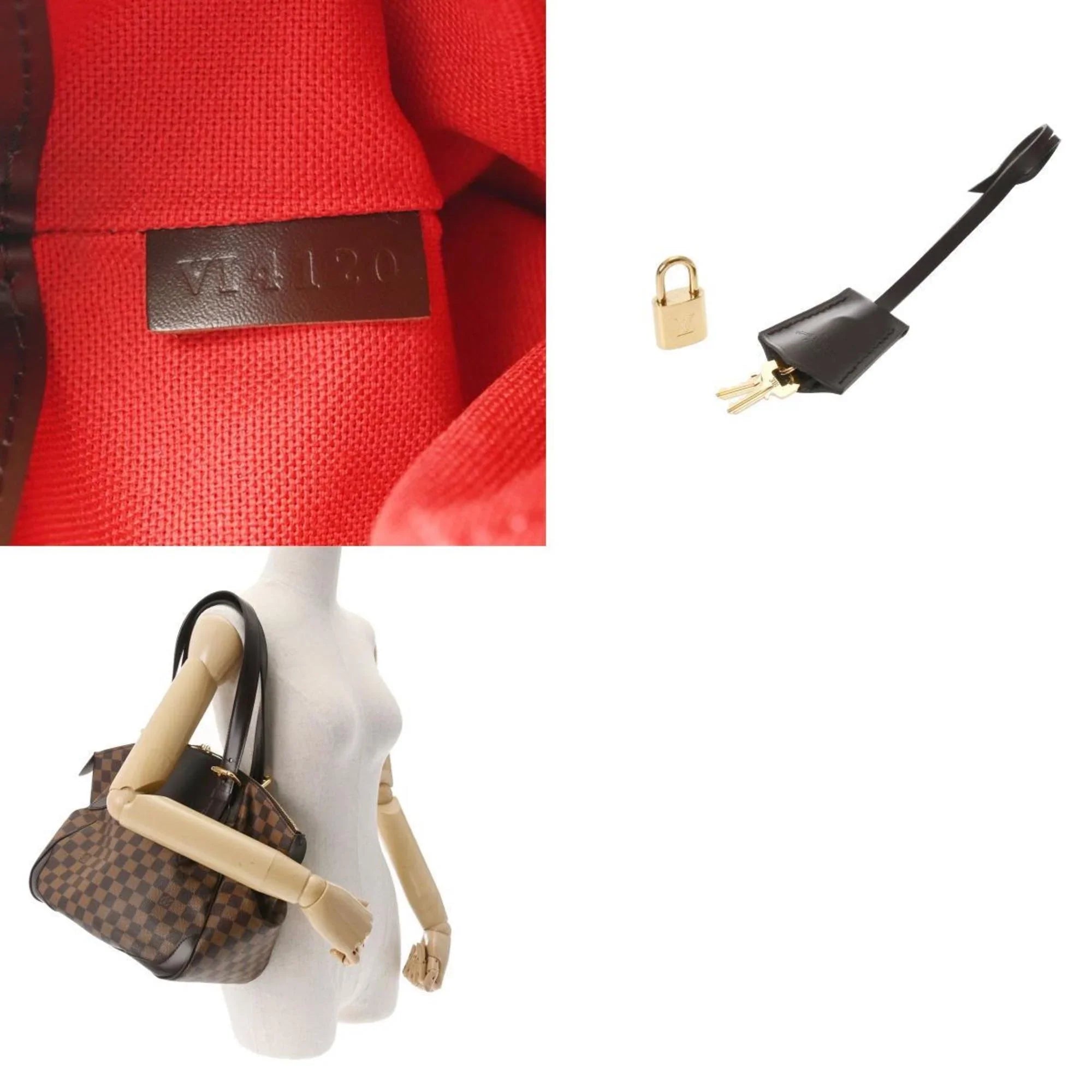 Pre-Owned LOUIS VUITTON Damier Verona MM Ebene N41118 Women's Canvas Shoulder Bag (Good)