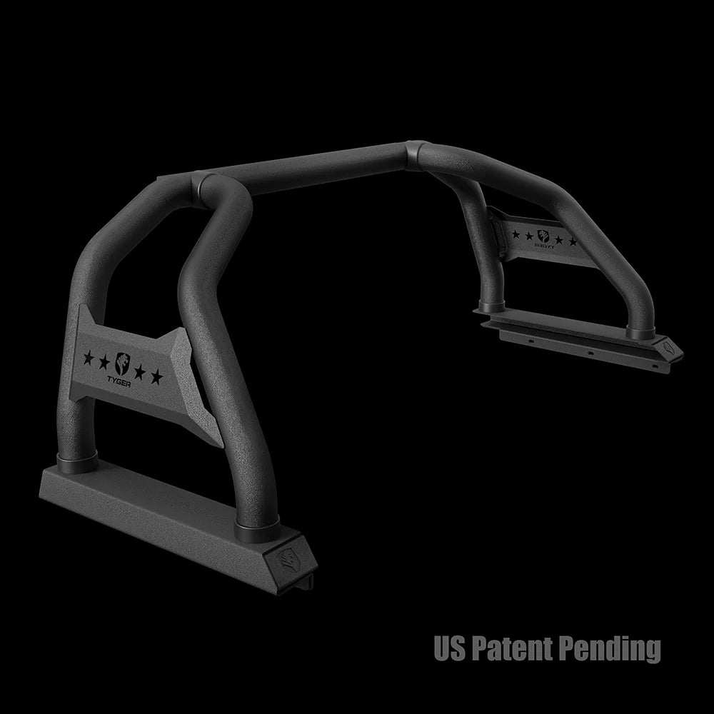 Tyger Auto Sport Bar Fitting with 2022-2024 Toyota Tundra (Exclude SR) | 5.5/6.5' Bed | TG-SB7T88728 | Textured Black | Light Mount | Roll Bar