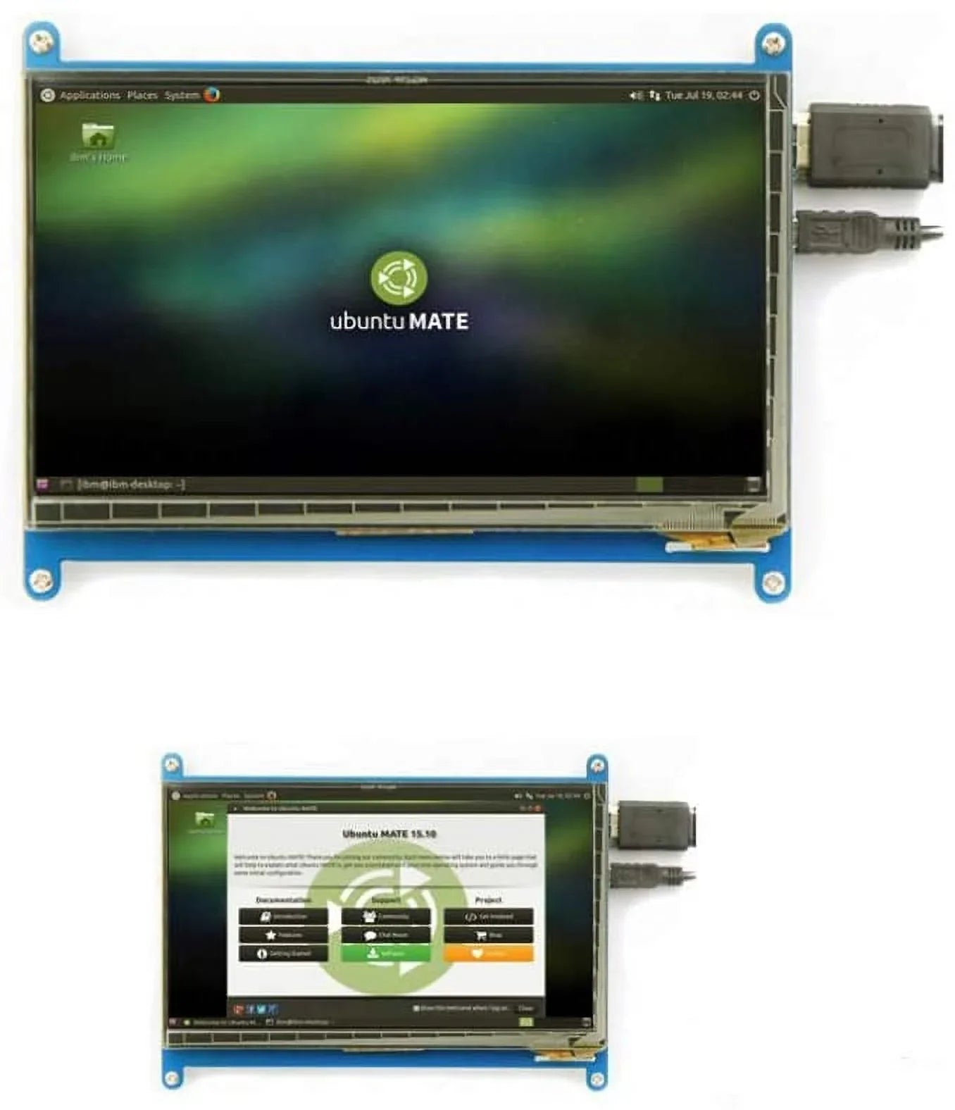 Treedix 7 inch Capacitive Touch Screen LCD Display Monitor HDMI Module 1024x600 Matching with Raspberry Pi 3B+/4B