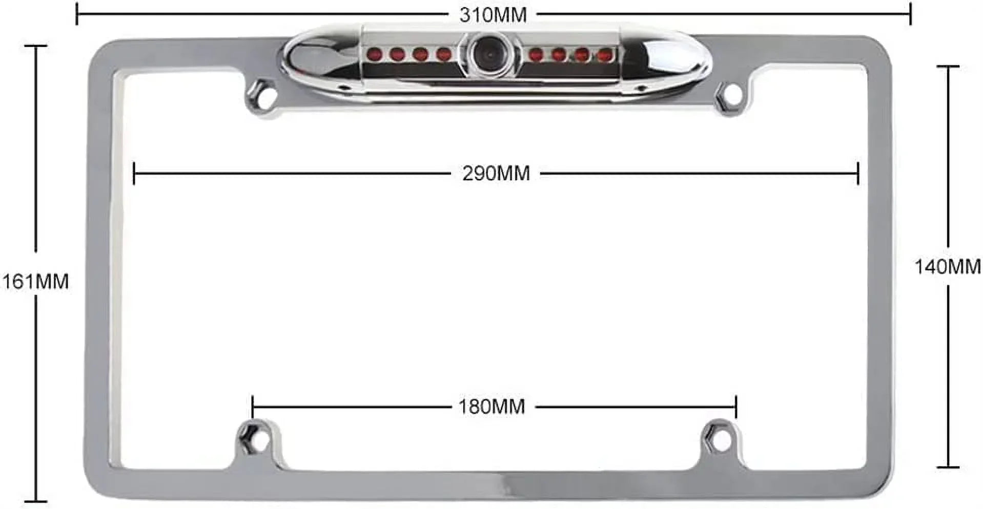 CAM120 Backup Camera Frame License Plate HD Night Vision Rear View 170° Angle Waterproof Fitting with Clarion, Dual, BOSS, Jensen, Stinger, Pioneer, SoundStream, Sony, Kenwood, JVC, Rockford