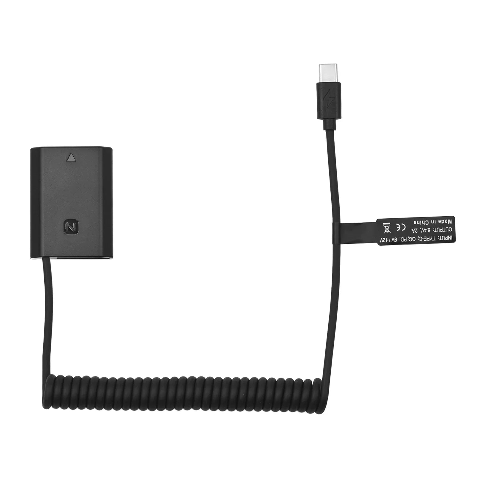 Andoer NP-FZ100 Dummy Battery USB-C Coupler Adapter with USB Type-C Spring Cable Replacement for Sony Alpha A6600 A7C A7III A7SIII A7RIII A7RIV A9 A9II A9R A9S Cameras