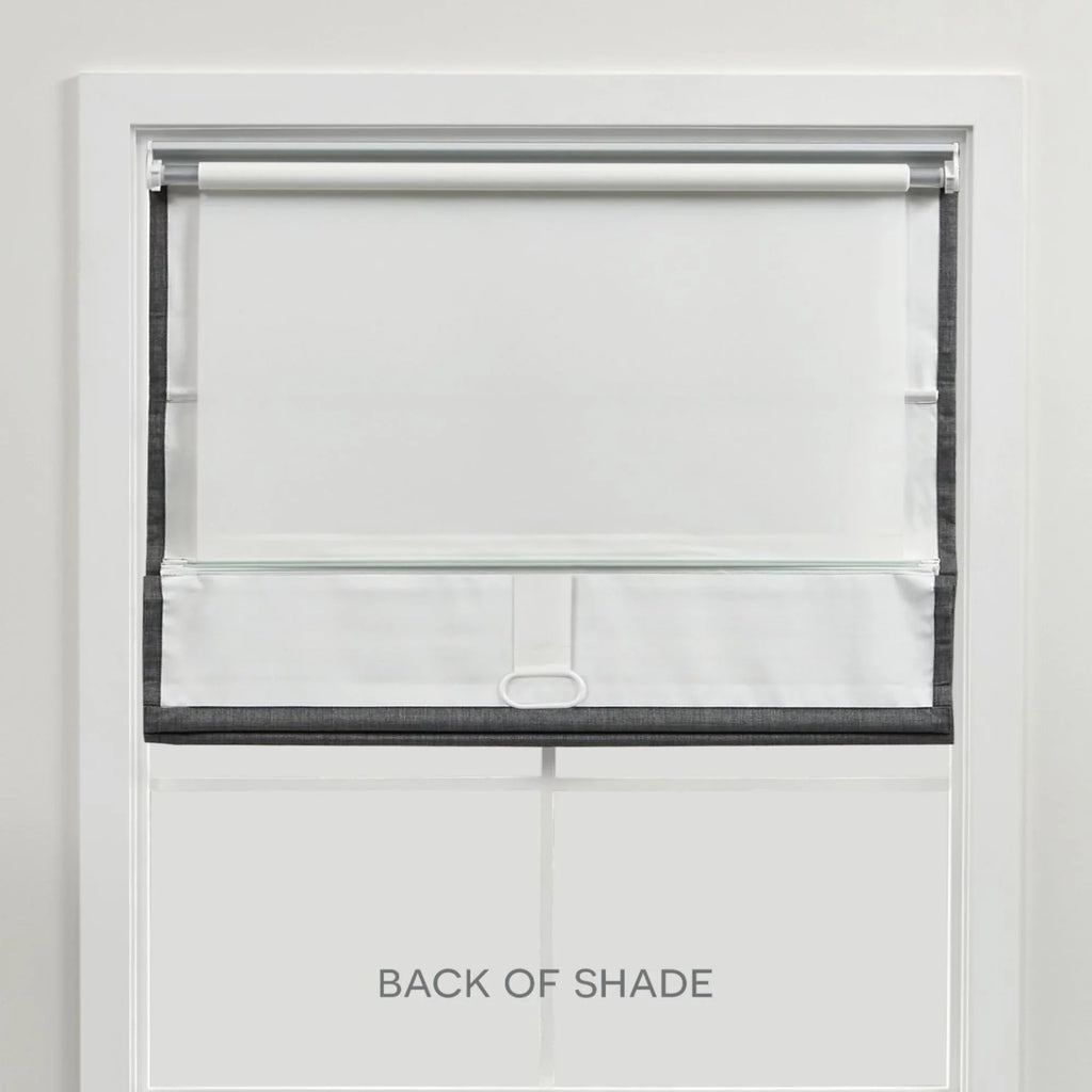 Exclusive Home Ricardo Total Blackout Roman Shade, 23"x64", Grey