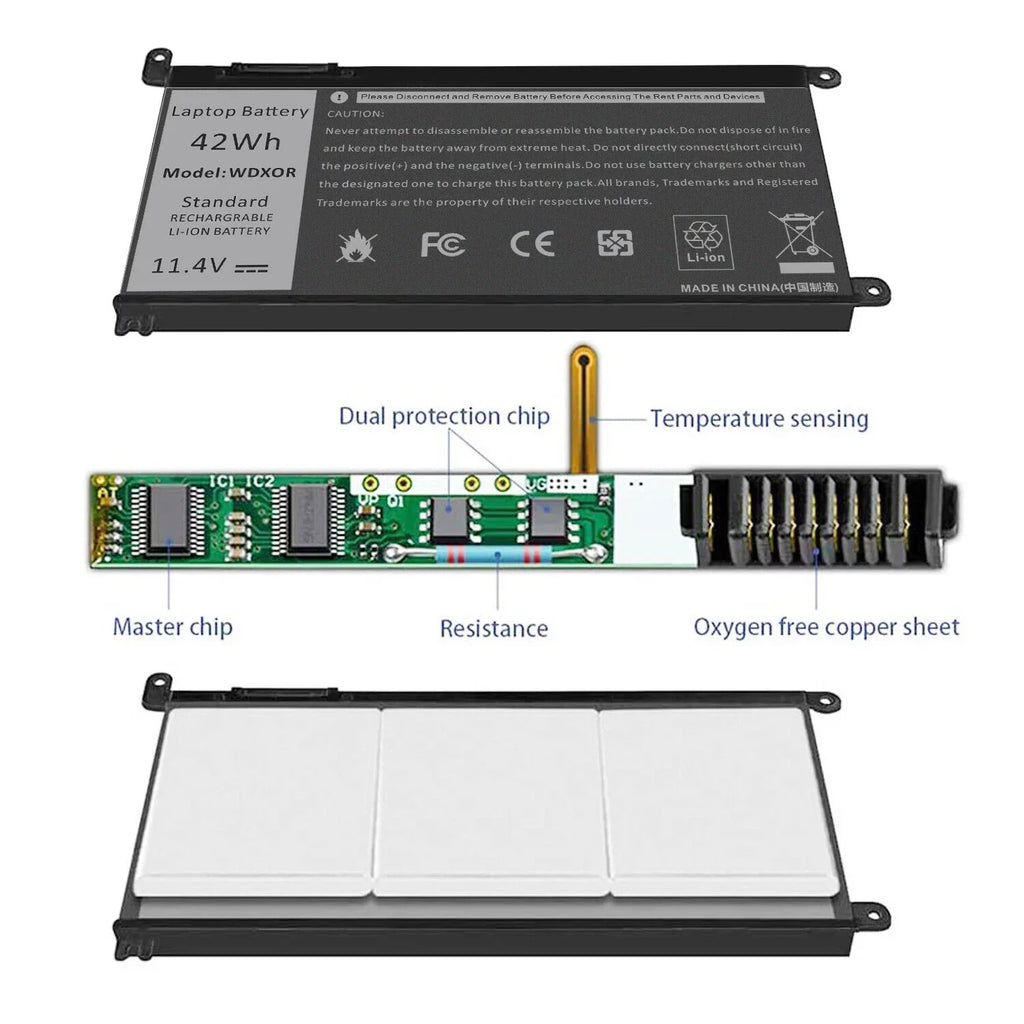 WDXOR Laptop Battery for Inspiron 13 5000 5368 5378 7368 15 7000 17 5770