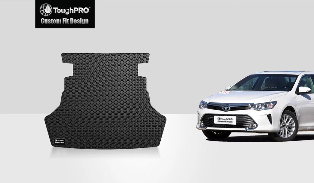 ToughPRO - Trunk Mat Fitting with TOYOTA Camry - All Environment Heavy Duty (Made in USA) - Black Rubber - 2014