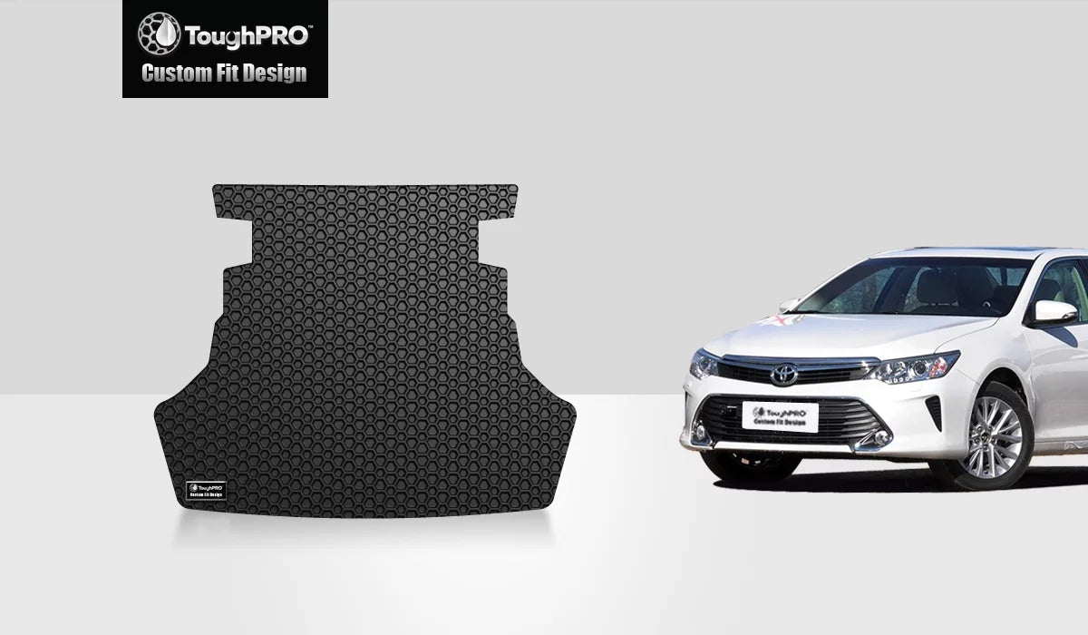 ToughPRO - Trunk Mat Fitting with TOYOTA Camry - All Environment Heavy Duty (Made in USA) - Black Rubber - 2014