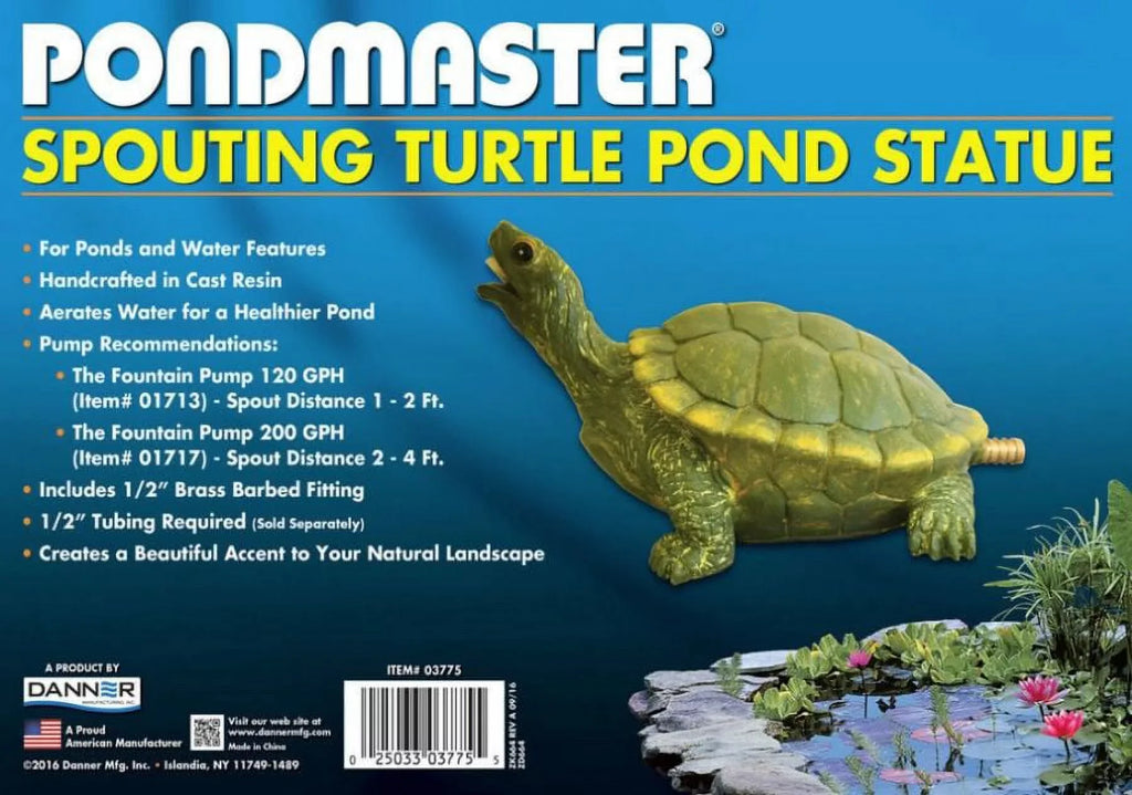 Pondmaster Resin Turtle Spitter 9"L x 3.6"W x 5.6"H