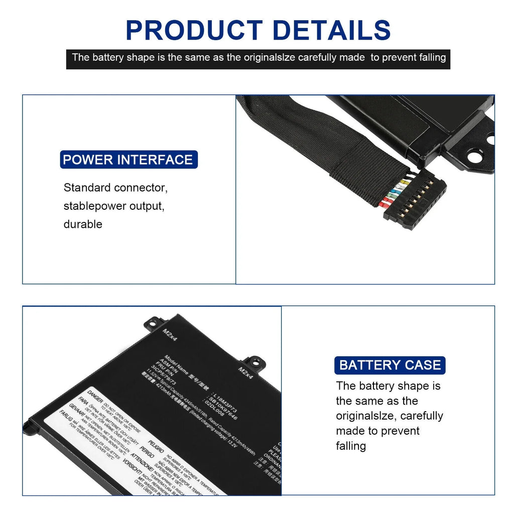 For Lenovo Battery ThinkPad P43s T490 T495 T14 L18M3P73 L18M3P74 02DL007