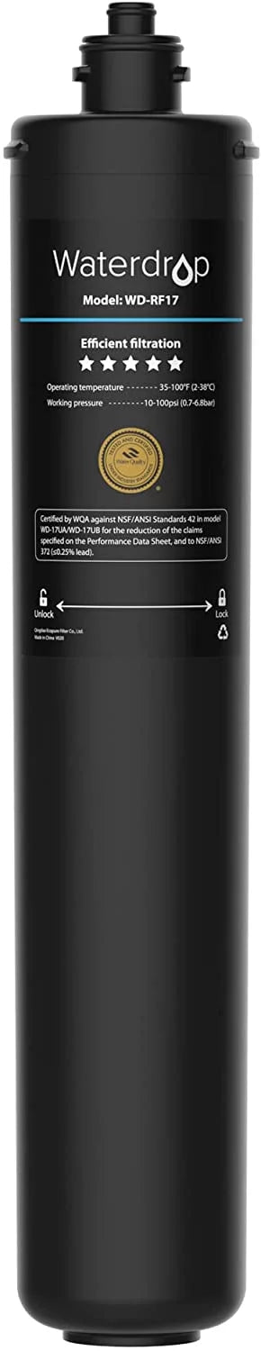 Waterdrop WD-RF17 Under Sink Water Filter, Replacement 17UA Under Counter Water Filtration System, 19K Gallons, 3 Years Ultra Long Lifetime