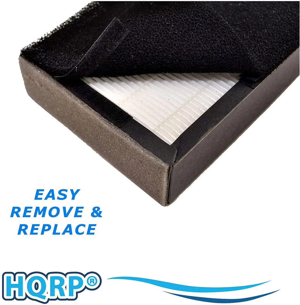 HQRP Filter Kit for Lowe's 560976 LOWESRAPF-E-4 FLT5000; Idylis 3-Speed 193-sq ft / IAP-GG-125 Air Purifier ENERGY STAR, 2pcs Cartridge Filters & 4pcs Carbon Pre-Filters (Reserve)