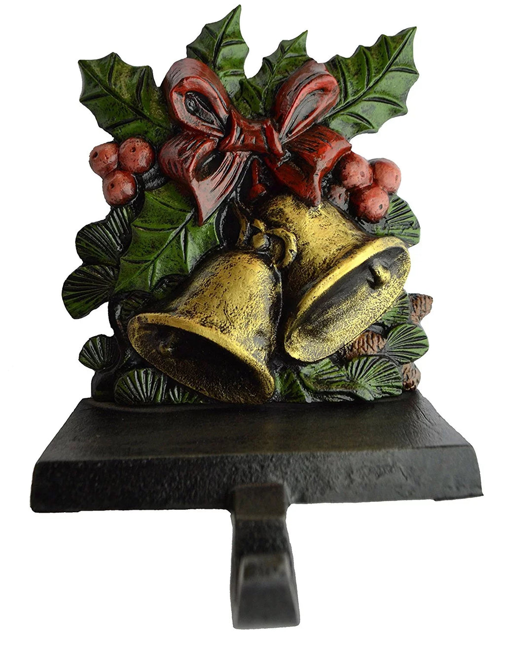 Lulu Decor, Cast Iron Christmas Stocking Holder, Strong and Resilient Hook, Designed, Measures 7 X 5.5 inches, Weighs 3.5 lbs, Perfect (Bell)